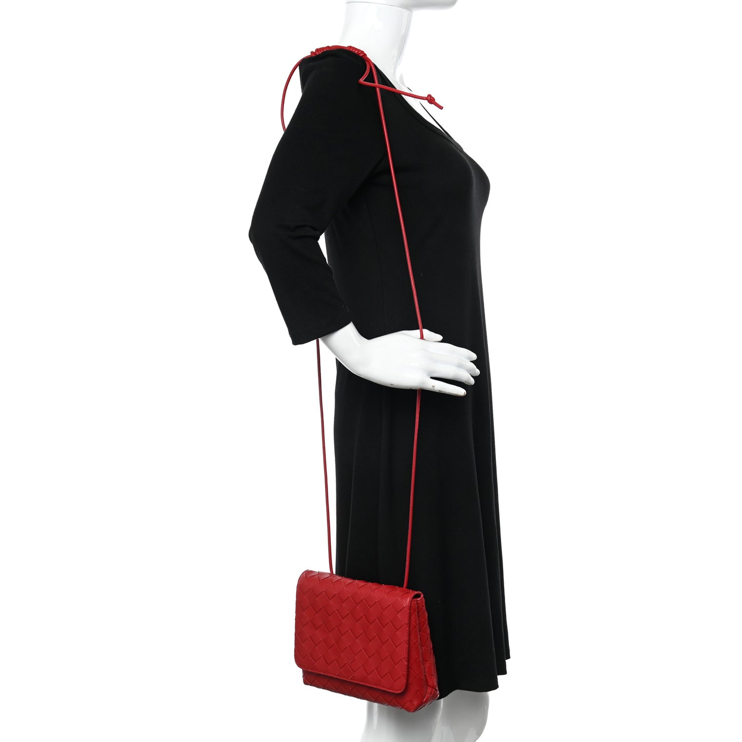 Lambskin Intrecciato Mini Crossbody Bag Apple Candy