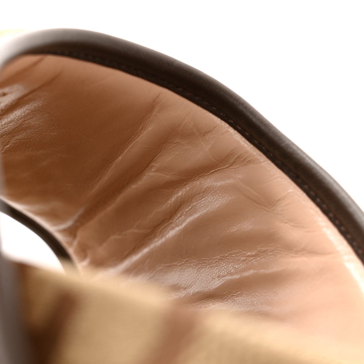 Monogram Jumbo GG Nappa Samoa Platform 40mm Slide Sandals 39 Camel Ebony New Acero