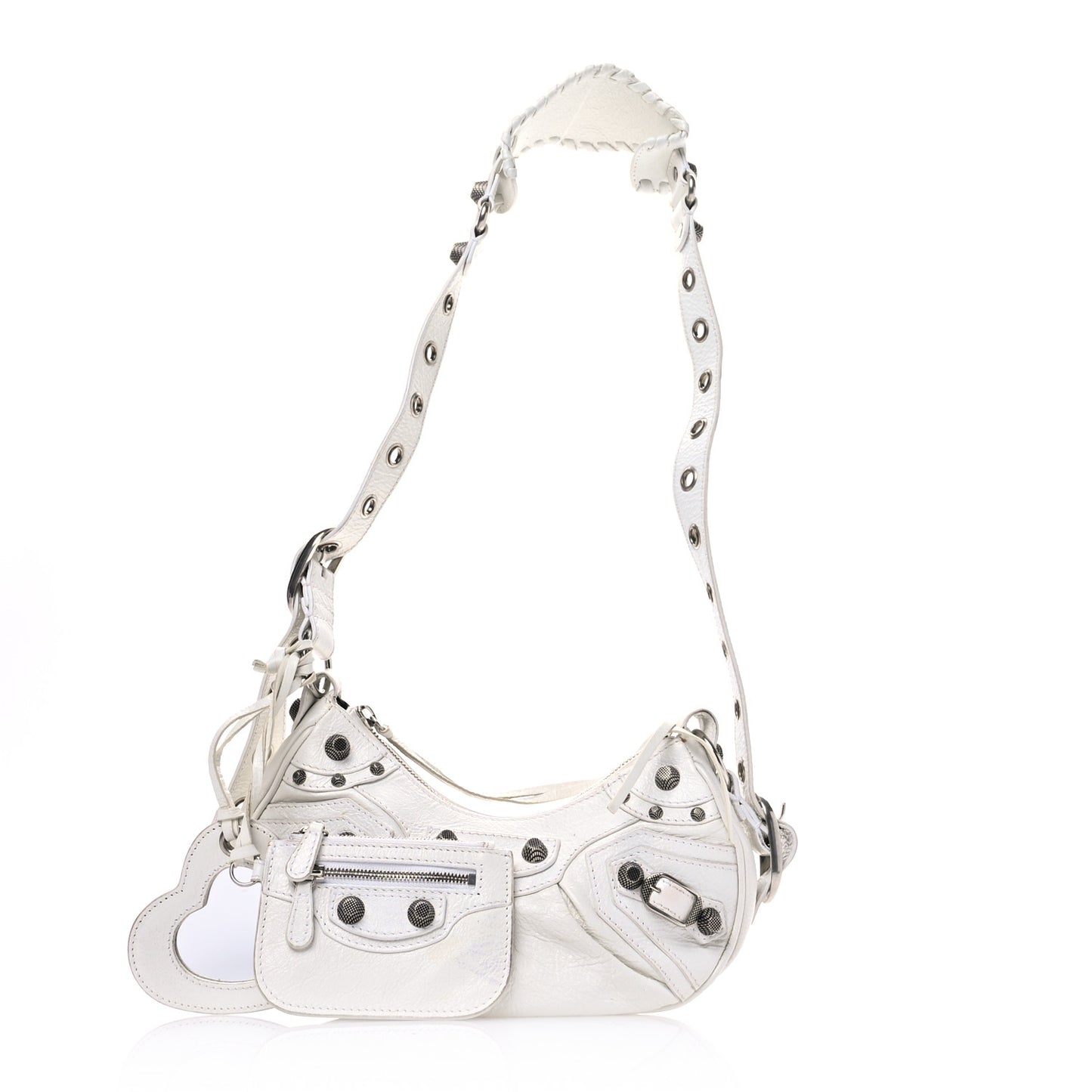 Agneau Arena Le Cagole Shoulder Bag XS Optic White