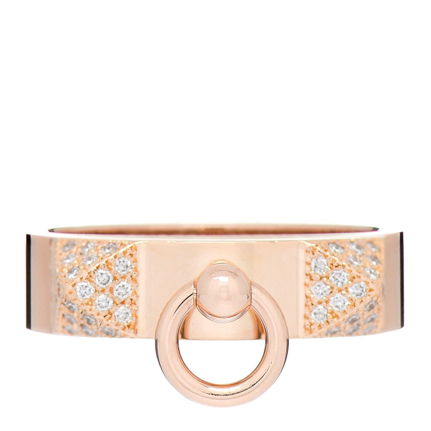 18K Rose Gold Diamond PM Collier De Chien Ring 53 6.5