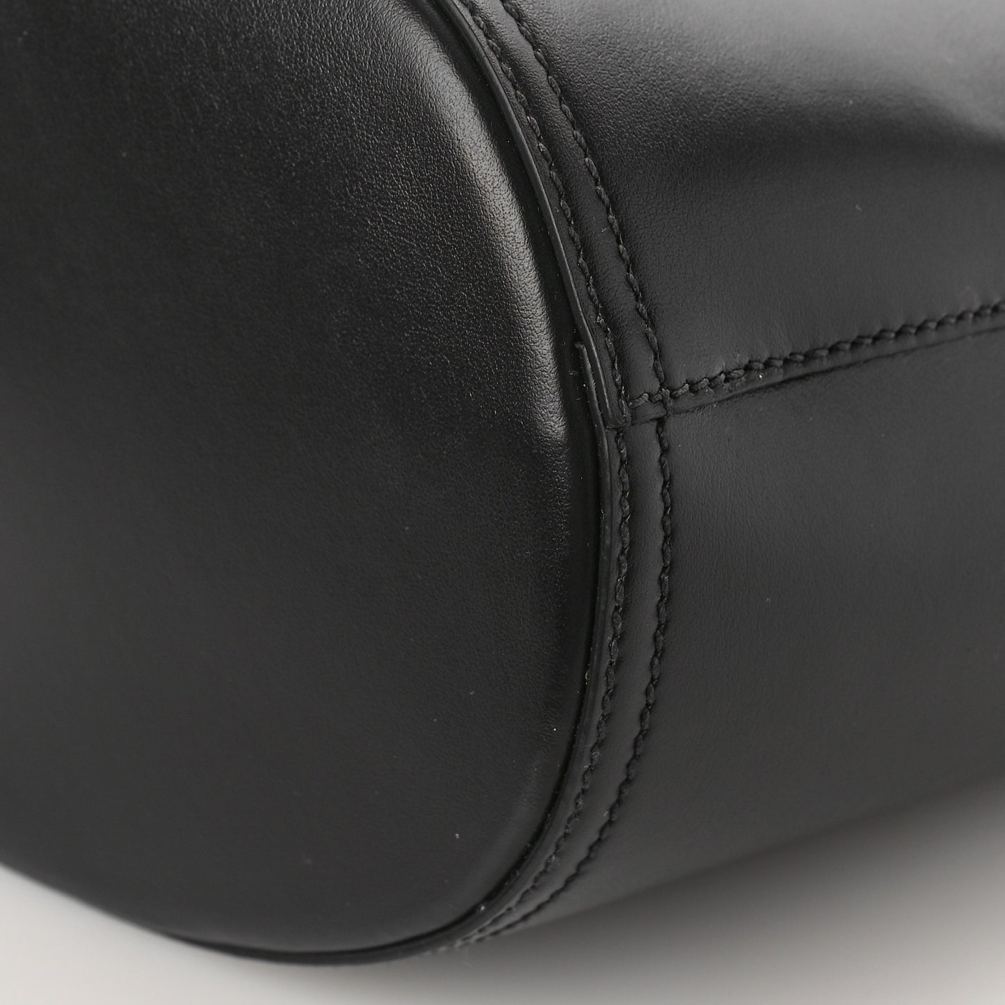 City Calfskin Tambour Bucket Bag Black
