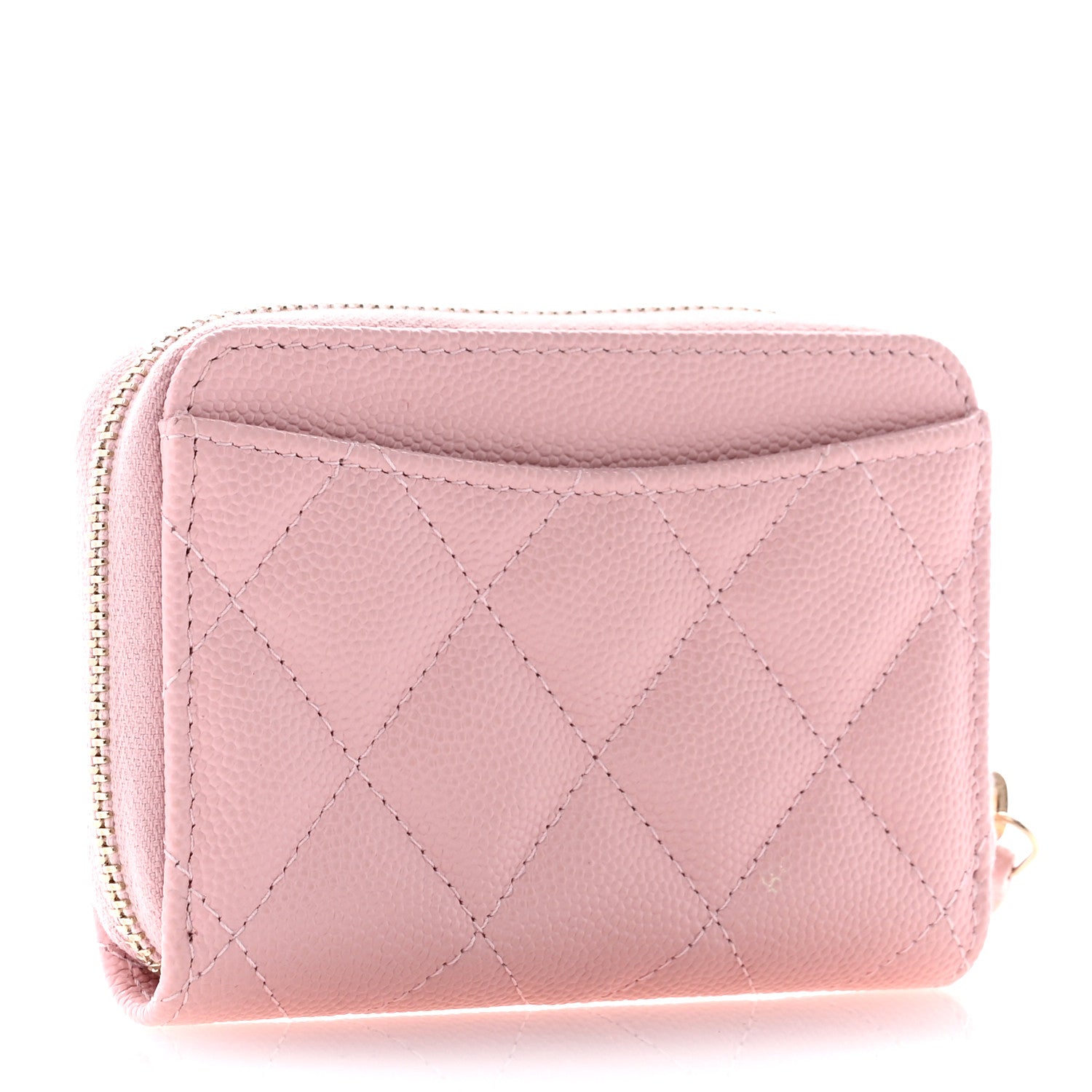 Chanel Caviar Quilted Zip Coin Purse Light Pink 3 of 7