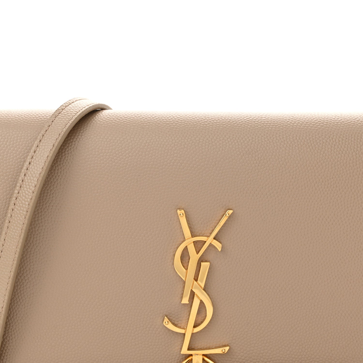 Saint Laurent Smooth Calfskin Classic Monogram Kate Tassel Chain Wallet Nude Powder 8 of 10