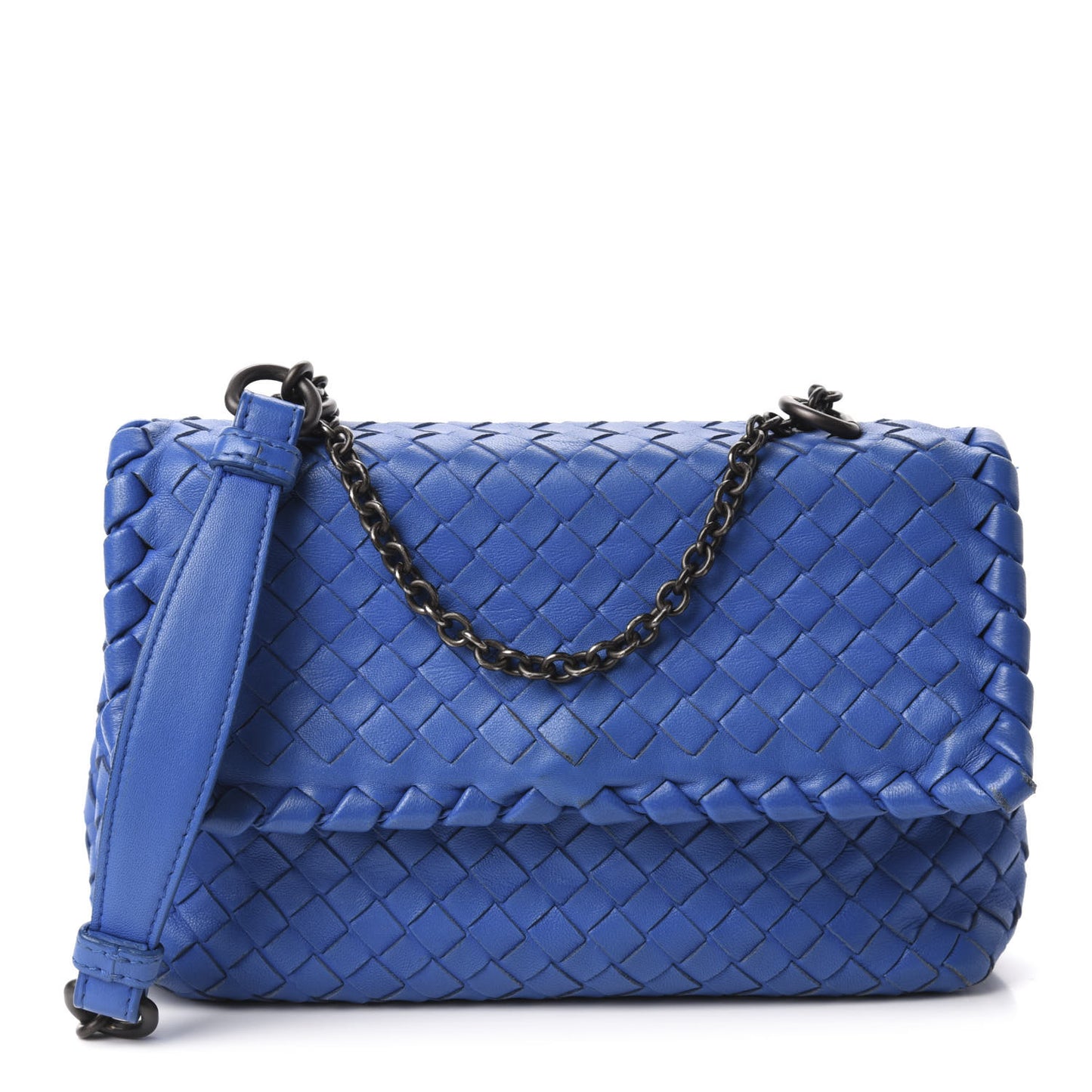 Nappa Intrecciato Baby Olimpia Shoulder Bag Signal Blue