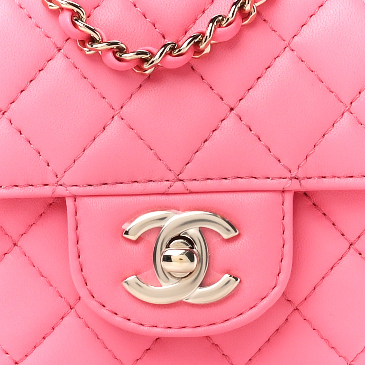 Lambskin Quilted CC In Love Heart Bag Pink