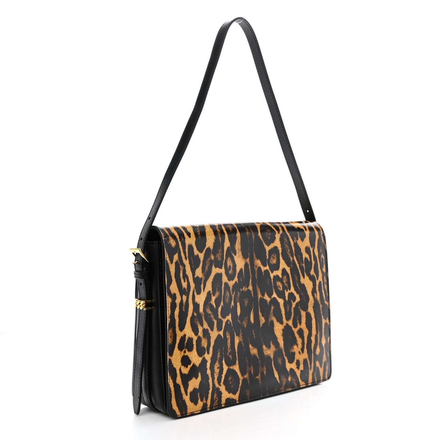 Calfskin Leopard Large Grace Bag Dark Mustard