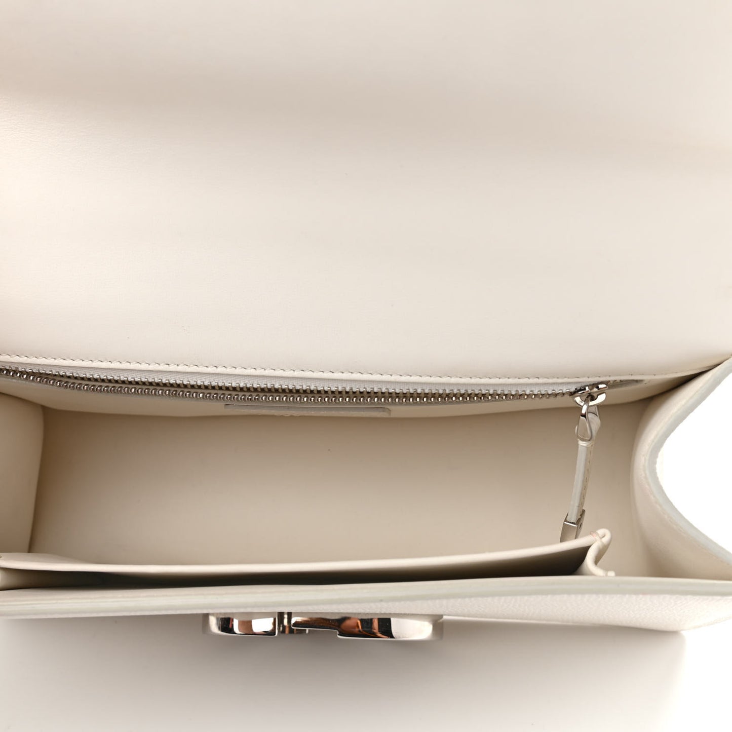 Grained Calfskin 30 Montaigne Chain Flap Bag White