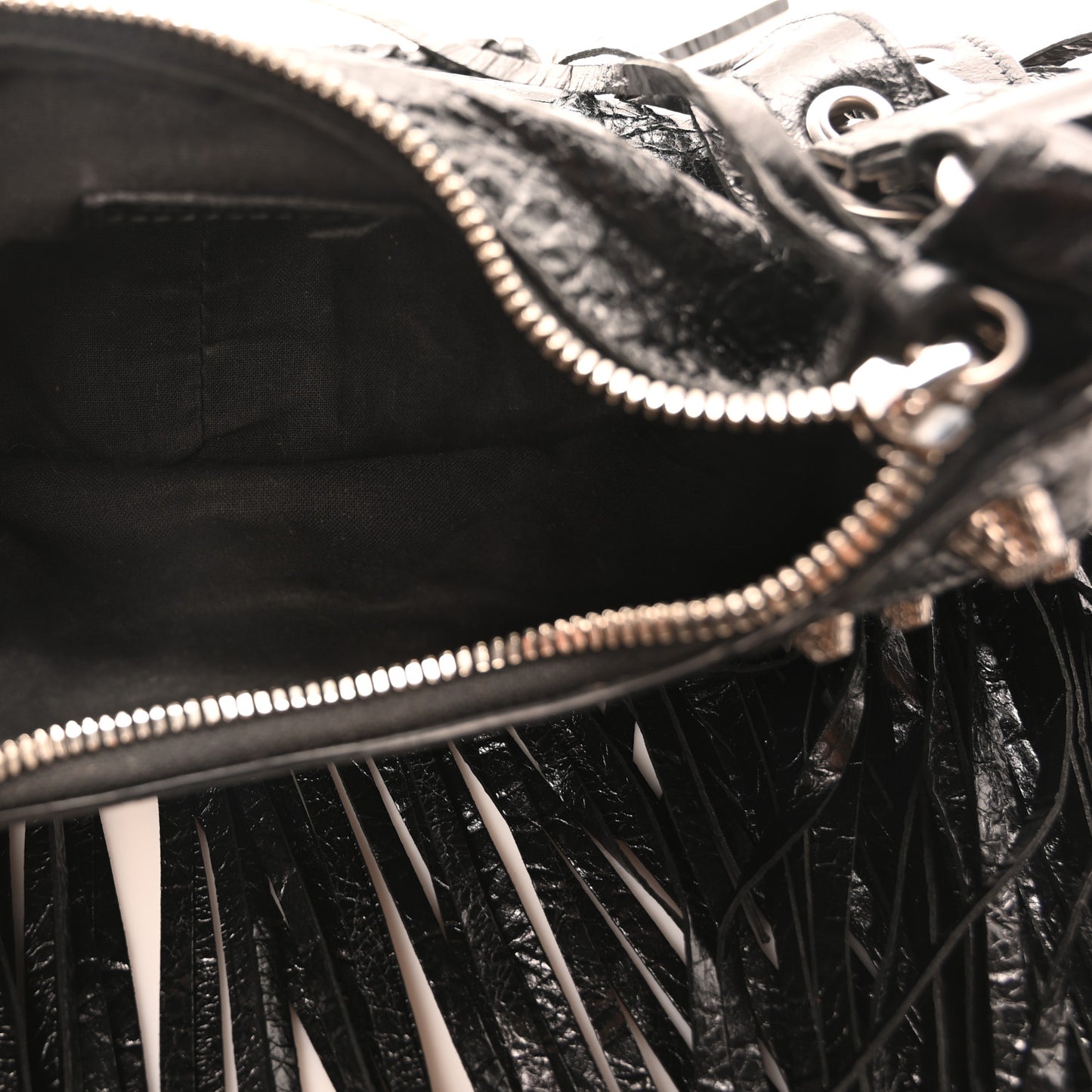 Agneau Arena Le Cagole Fringe Shoulder Bag XS Black
