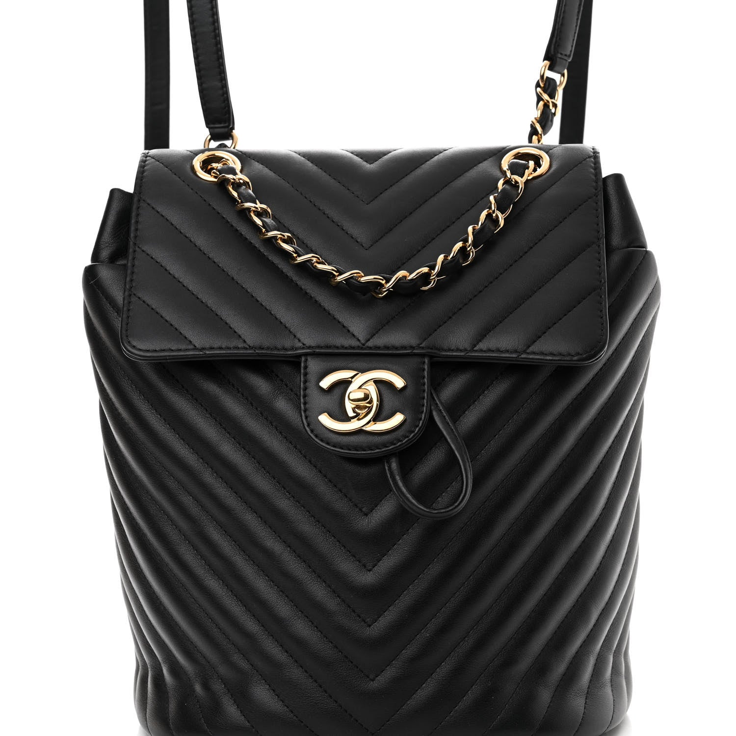 Chanel Calfskin Chevron Quilted Small Urban Spirit Backpack Black 8 of 12