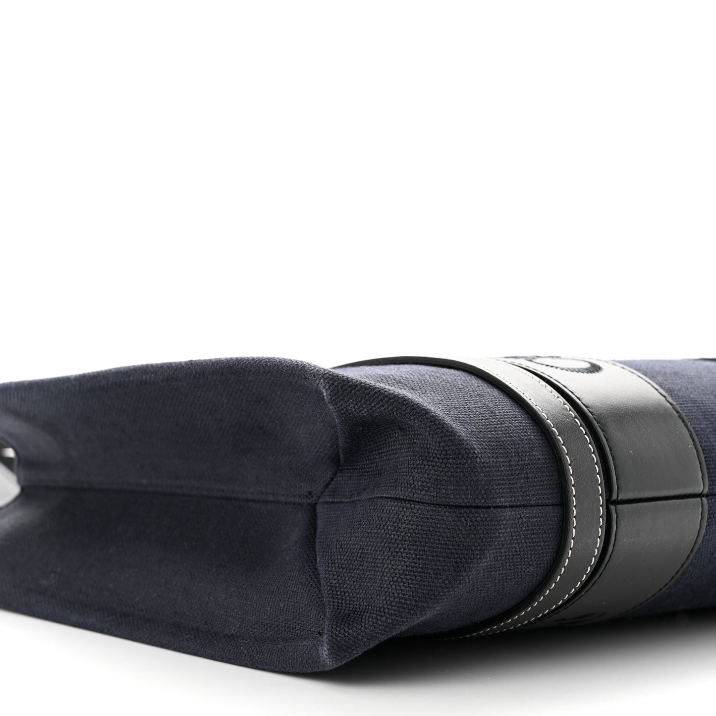 Calfskin Linen Medium Woody Tote Deep Denim