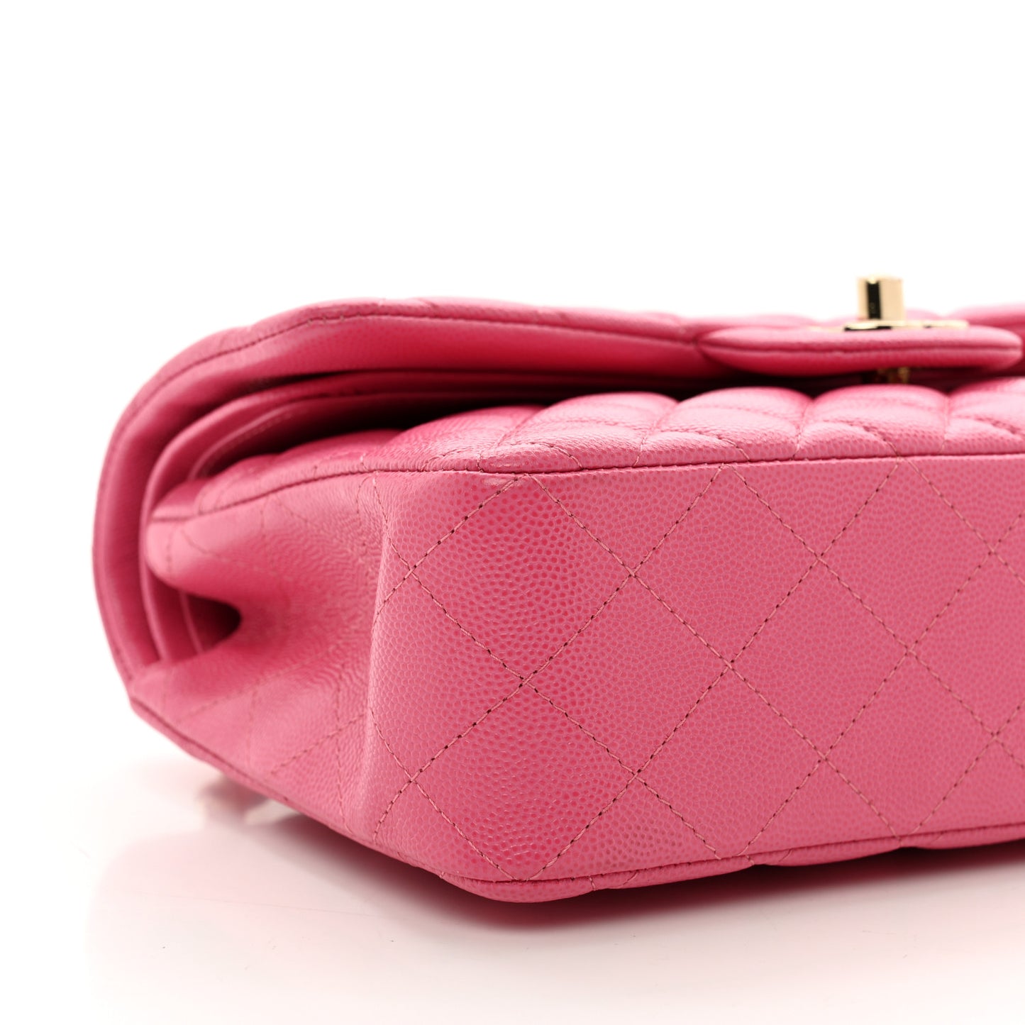 Caviar Quilted Small Double Flap Pink