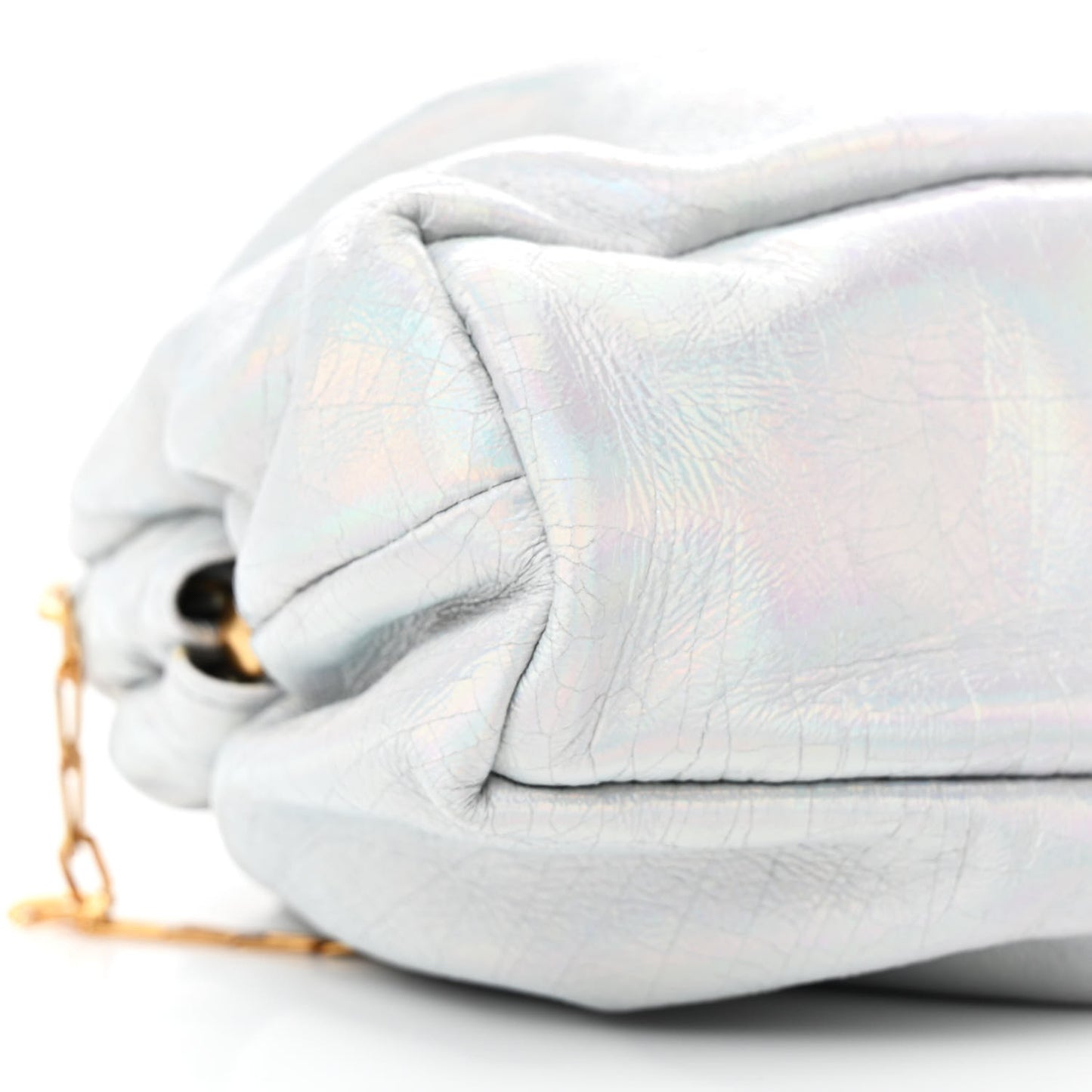 Iridescent Calfskin Mini Cloud Chain Clutch Iride