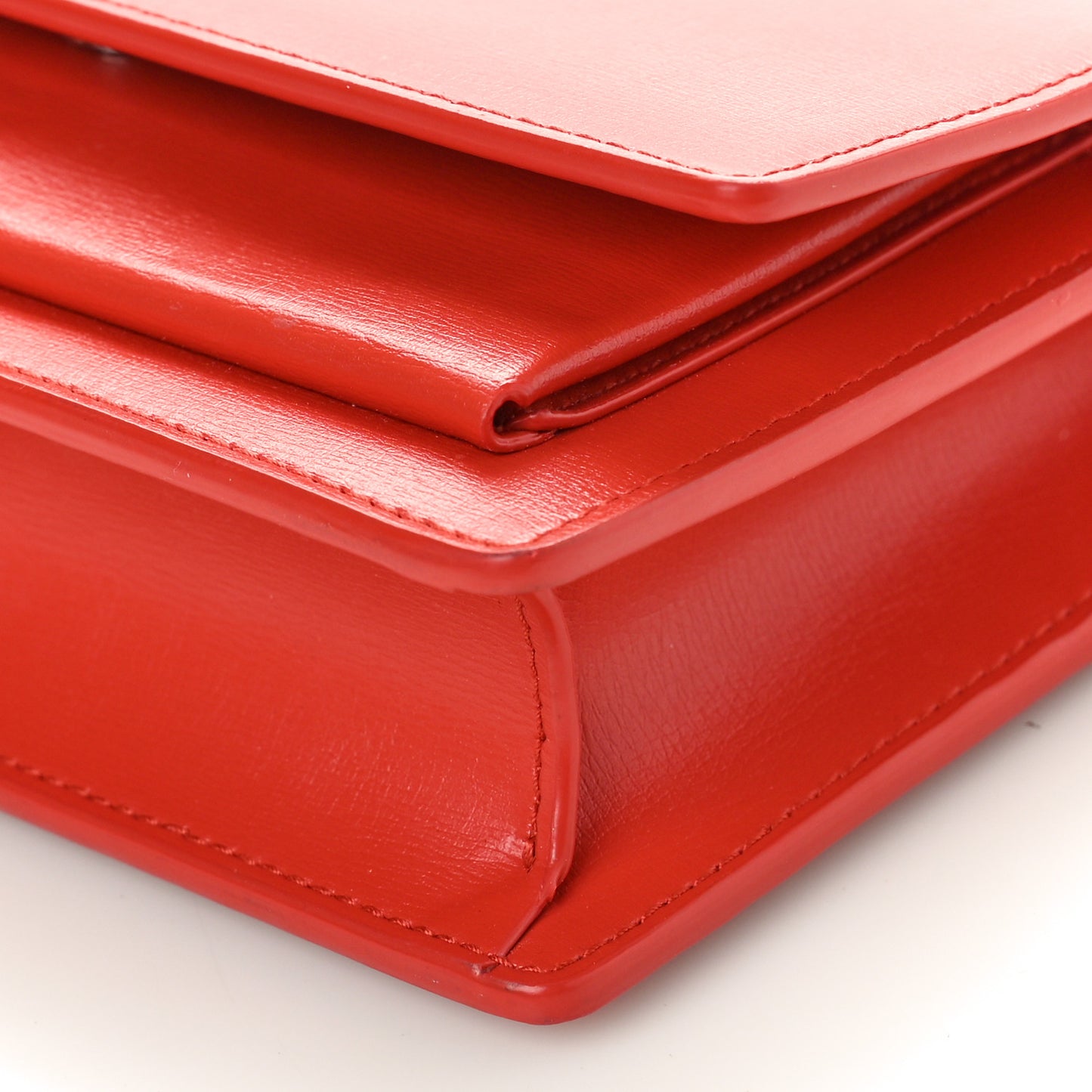 Calfskin Monogram Sunset Chain Wallet Rosso