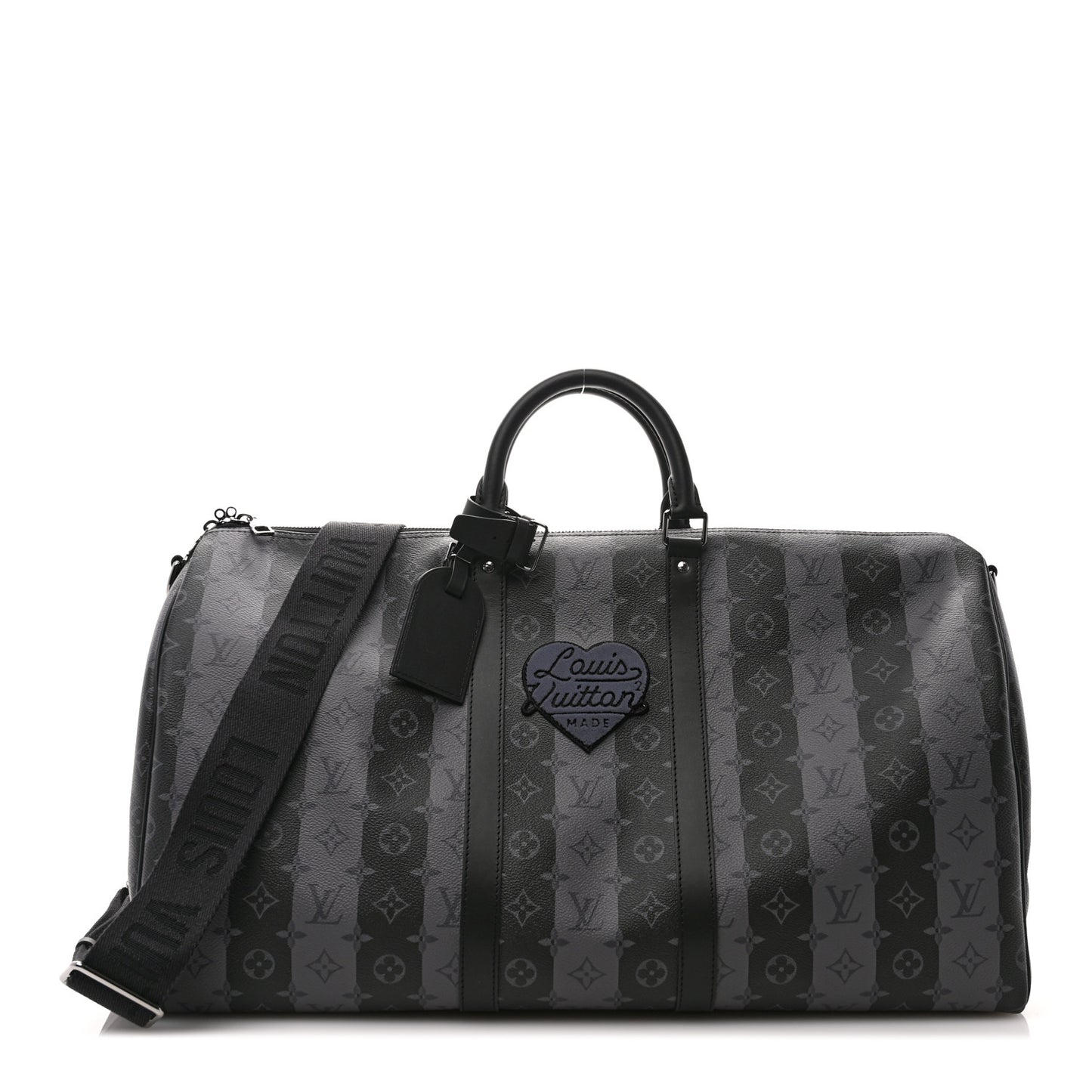 X NIGO Monogram Eclipse Stripes LV Keepall Bandouliere 50