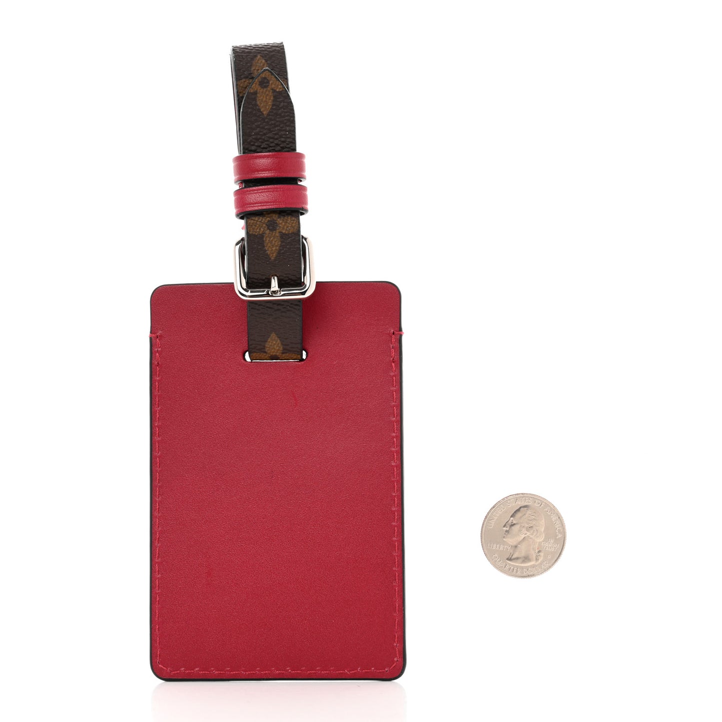 Calfskin Monogram Luggage Tag Fuchsia