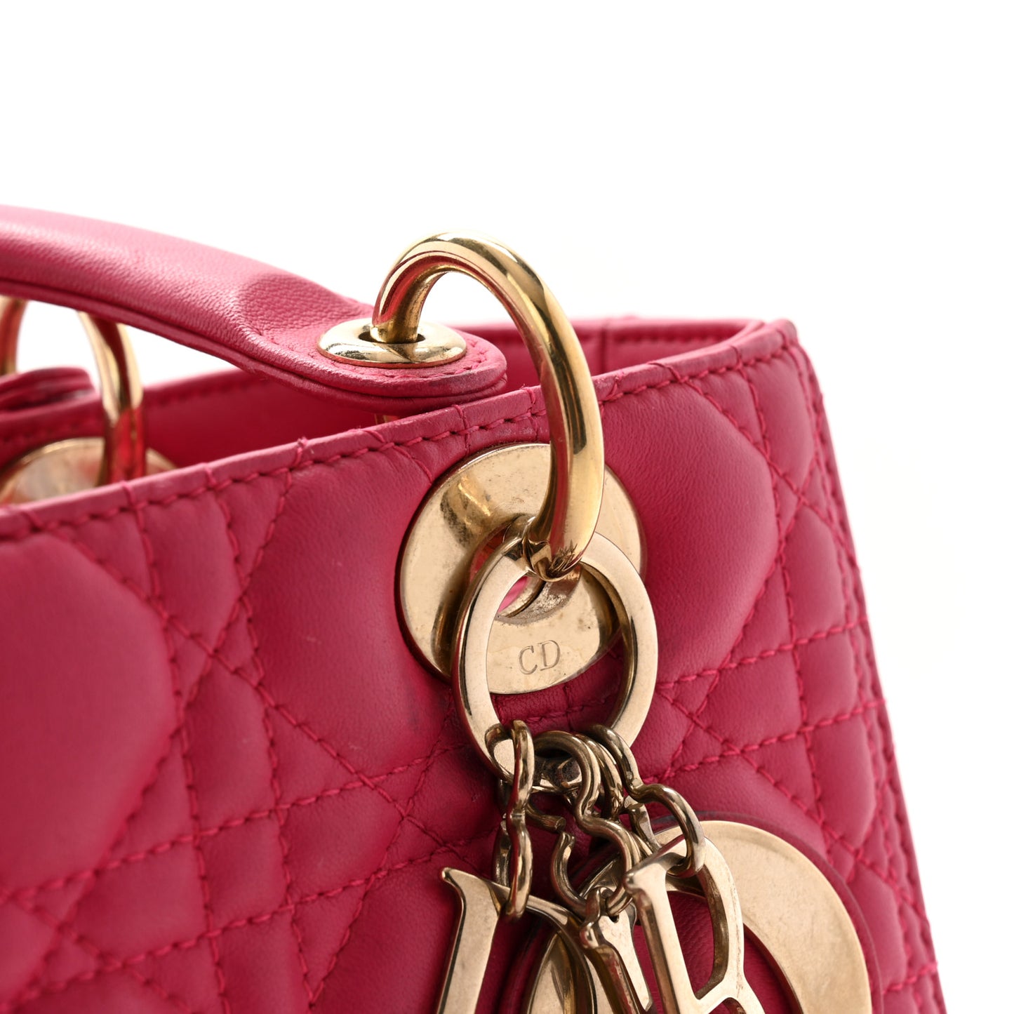 Lambskin Cannage Medium Lady Dior Pink