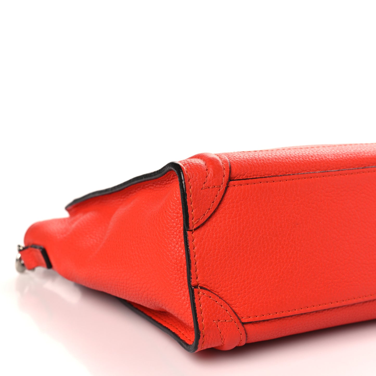 Drummed Calfskin Nano Luggage Vermillion