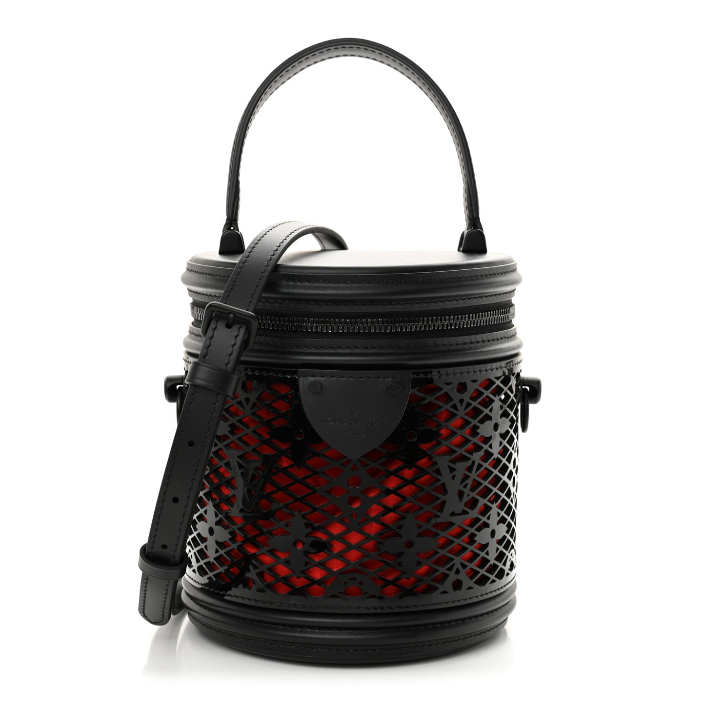 Patent Calfskin Laced Monogram Cannes Black