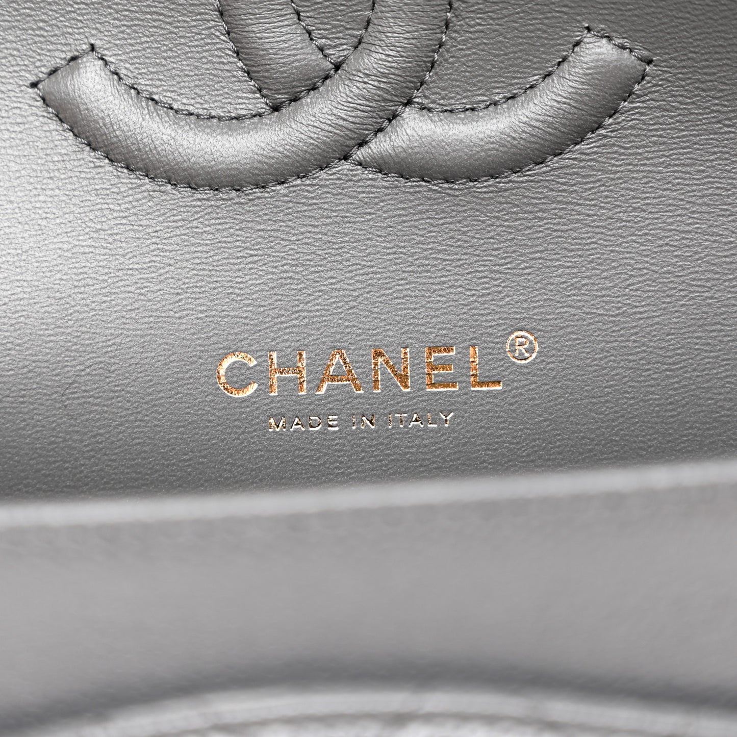 Caviar Quilted Medium Double Flap Dark Grey