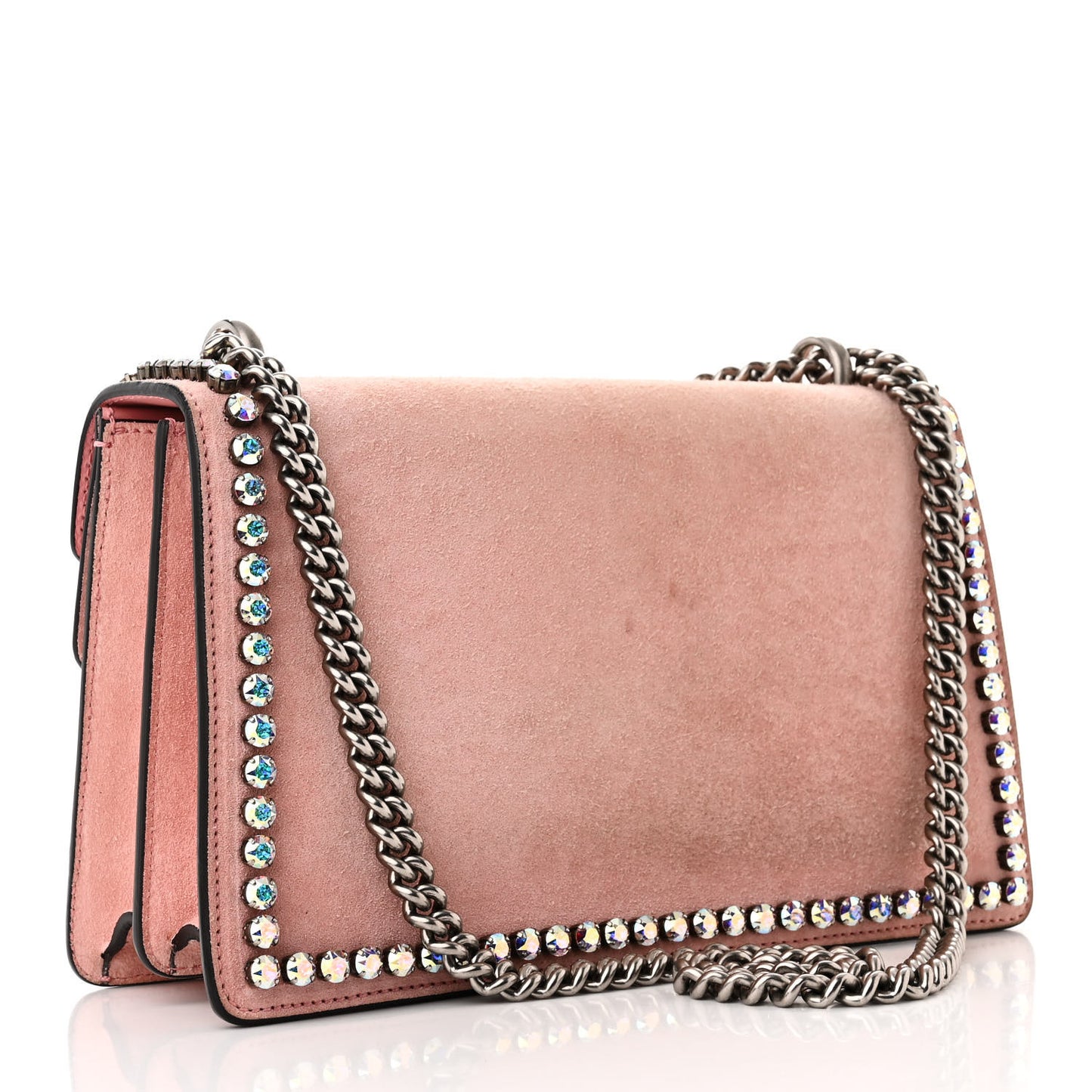 Suede Crystal Small Dionysus Shoulder Bag Peonia