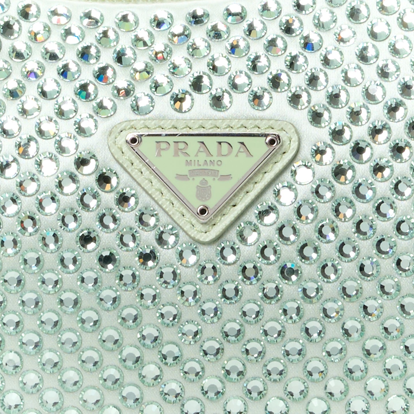 Satin Crystal Mini Re-Edition 2000 Bag Acqua
