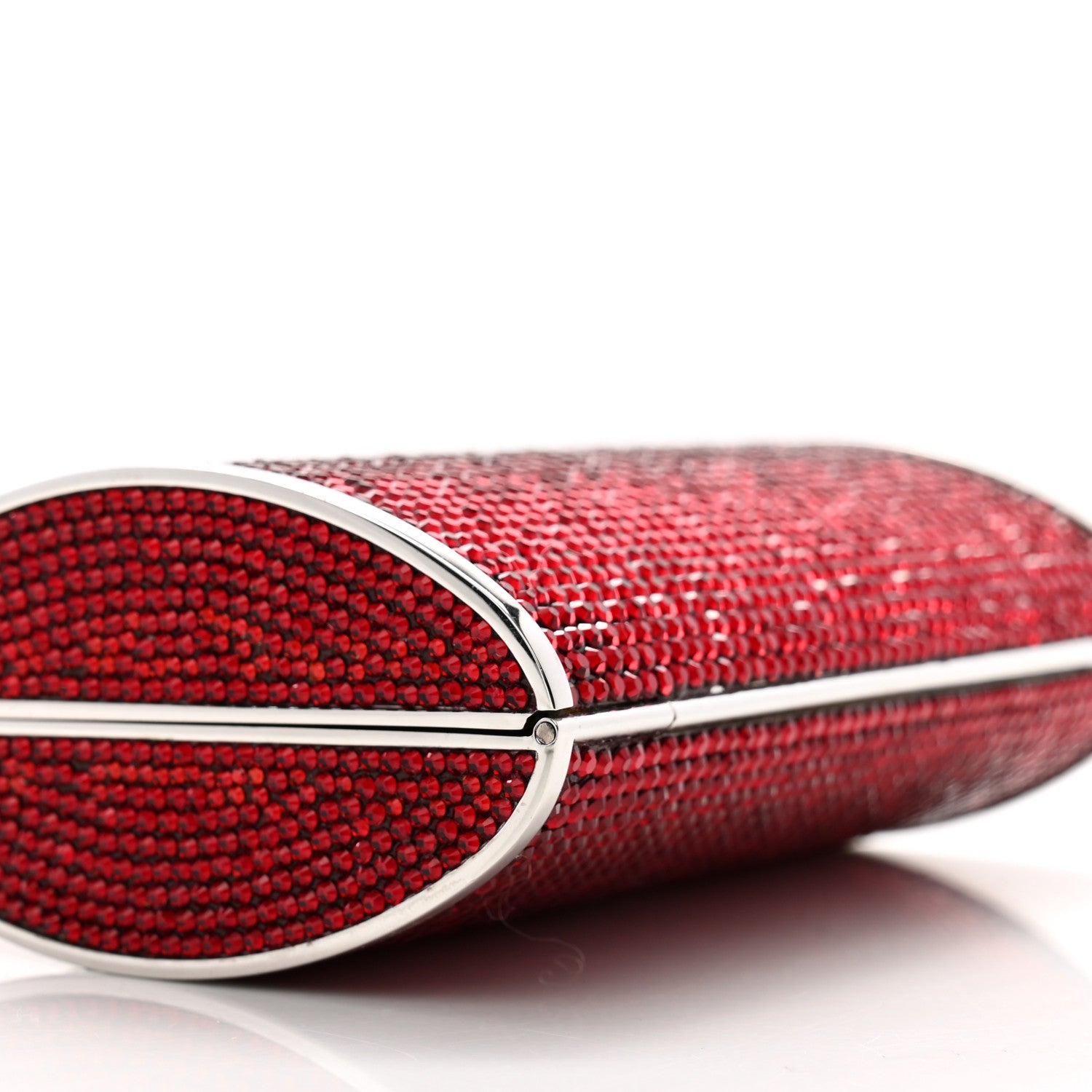Judith Leiber Swarovski Crystal Minaudiere Clutch Red 9 of 13
