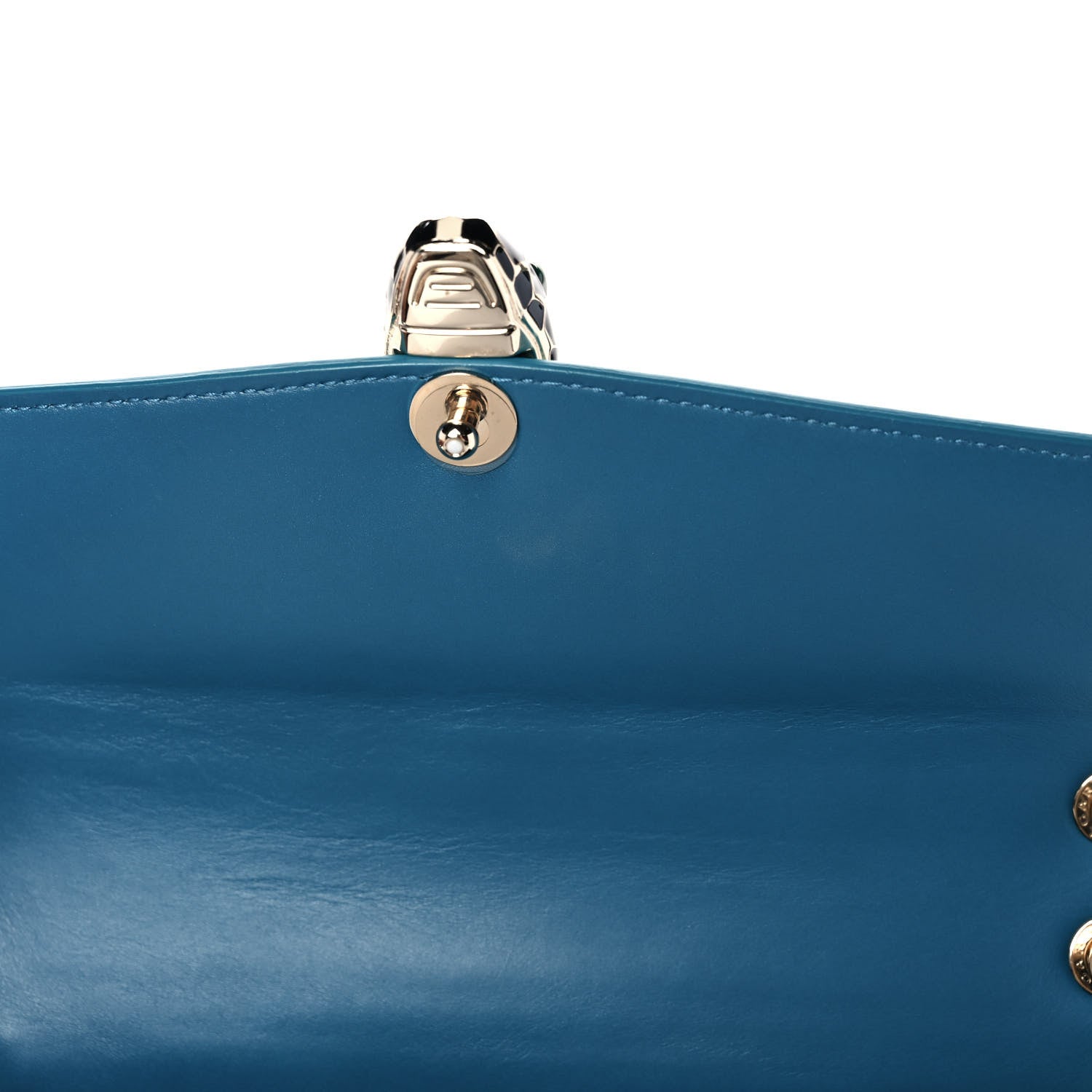 Bulgari Calfskin Galuchat Serpenti Forever Shoulder Bag Blue 12 of 12
