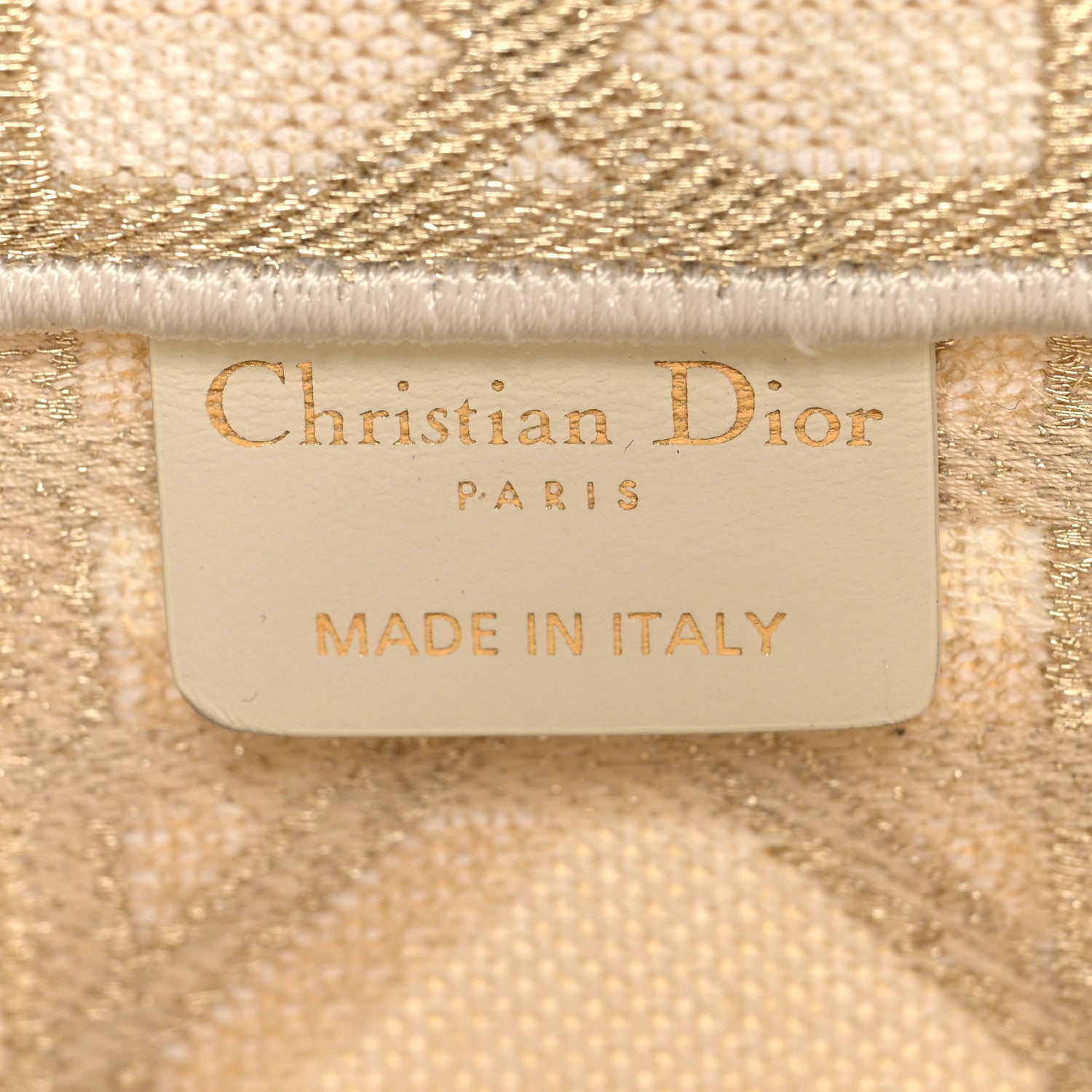 Christian Dior Canvas Embroidered Medium Book Tote Gold Multicolor 6 of 10