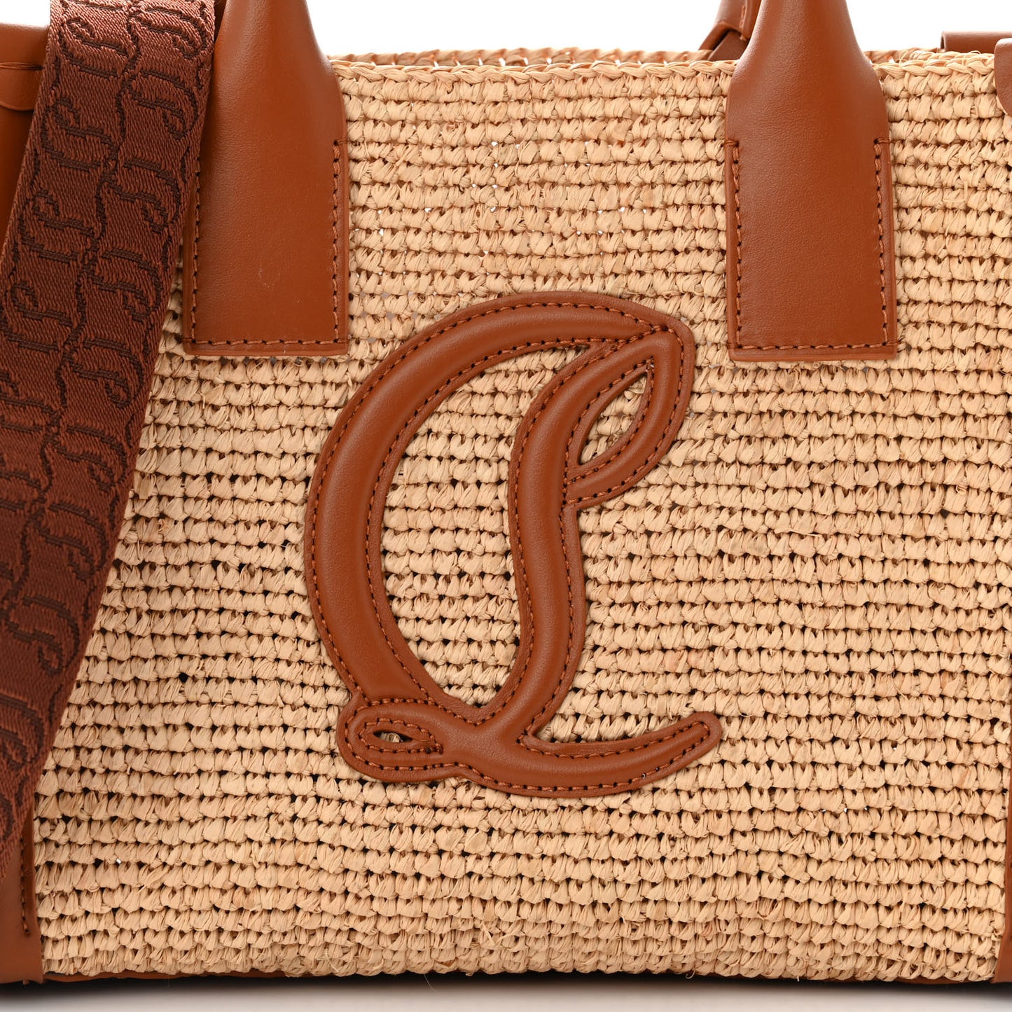 Raffia Calfskin Mini By My Side Tote Natural Cuoio