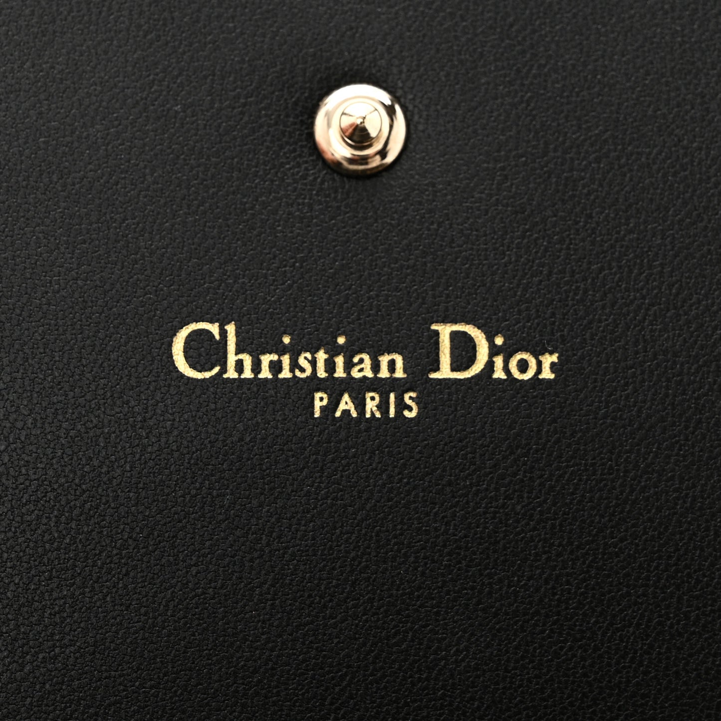 Grained Calfskin Diorama Croisiere Chain Wallet Black