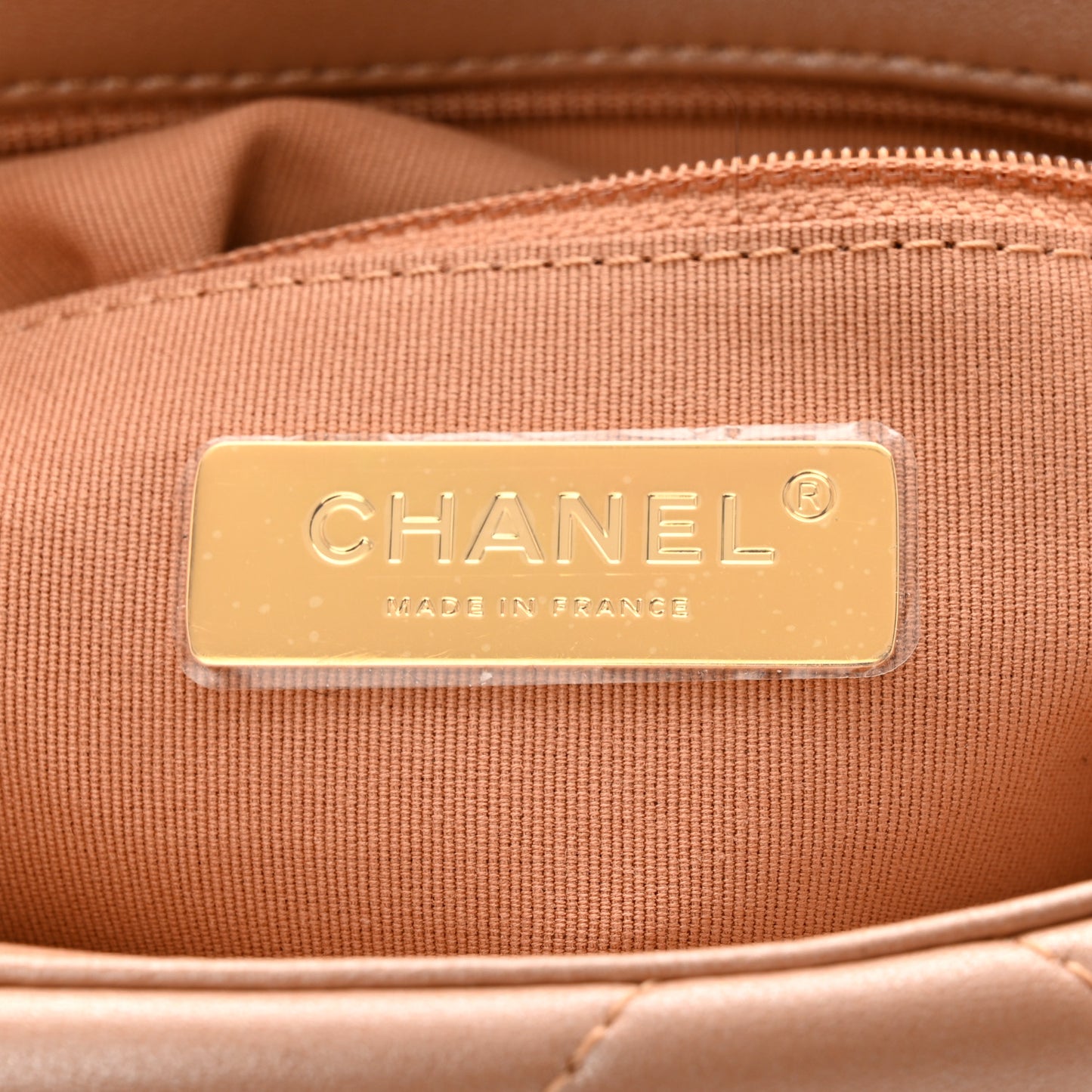 Shiny Lambskin Quilted Medium Chanel 19 Flap Beige