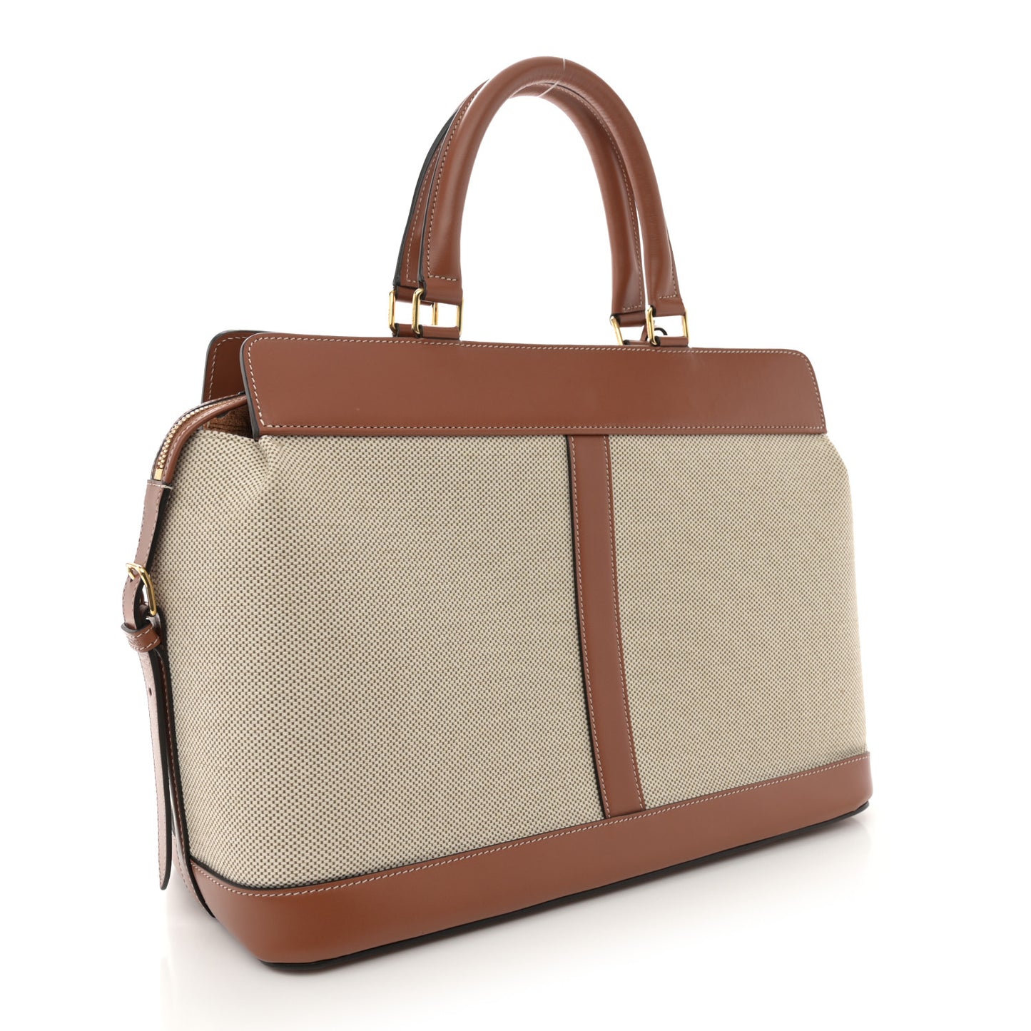 Grained Calfskin Medium Cabas De France Natural Tan