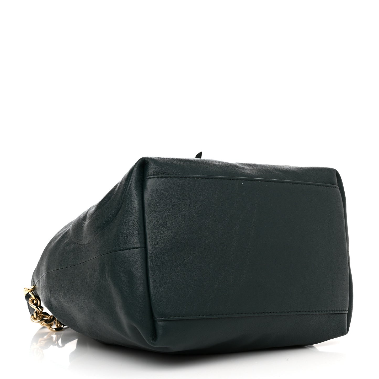 Calfskin Juno Bucket Bag Forest Green