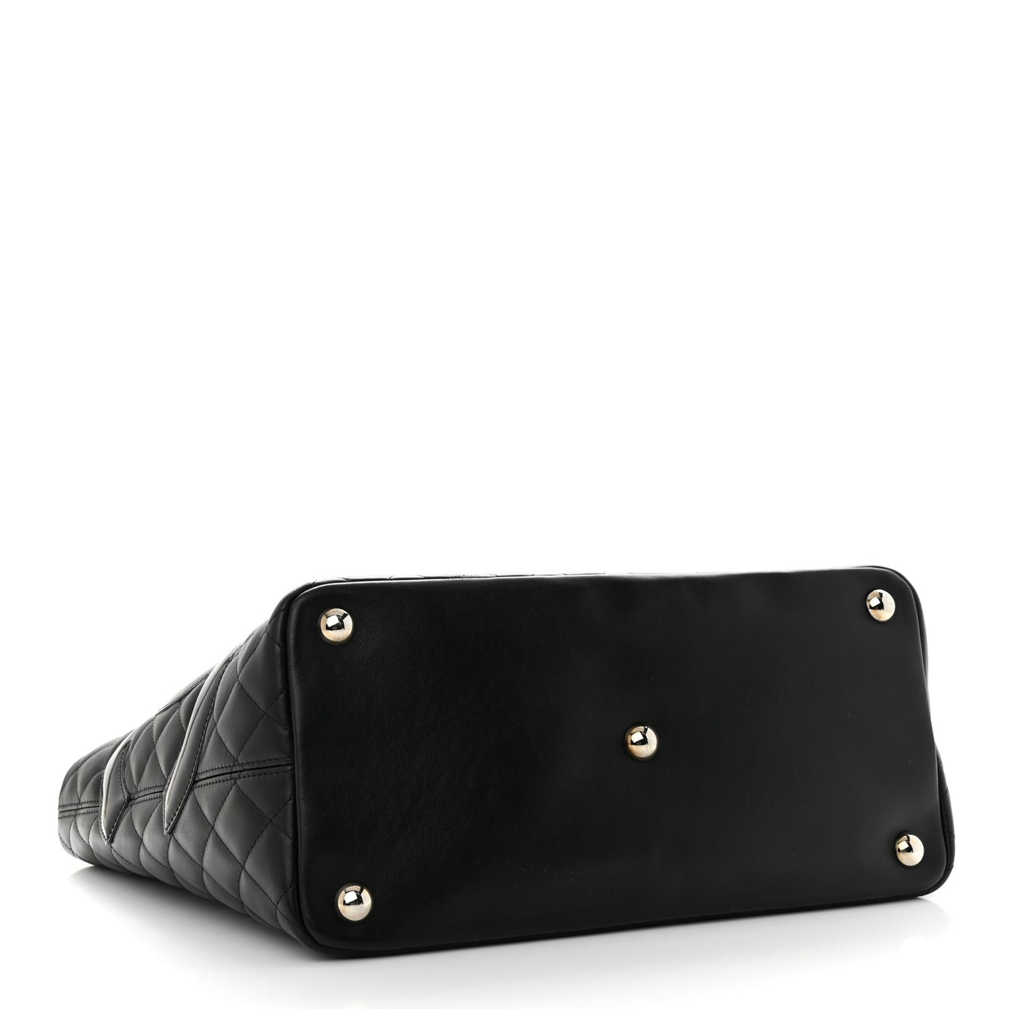 Calfskin Quilted Large Cambon Tote Black