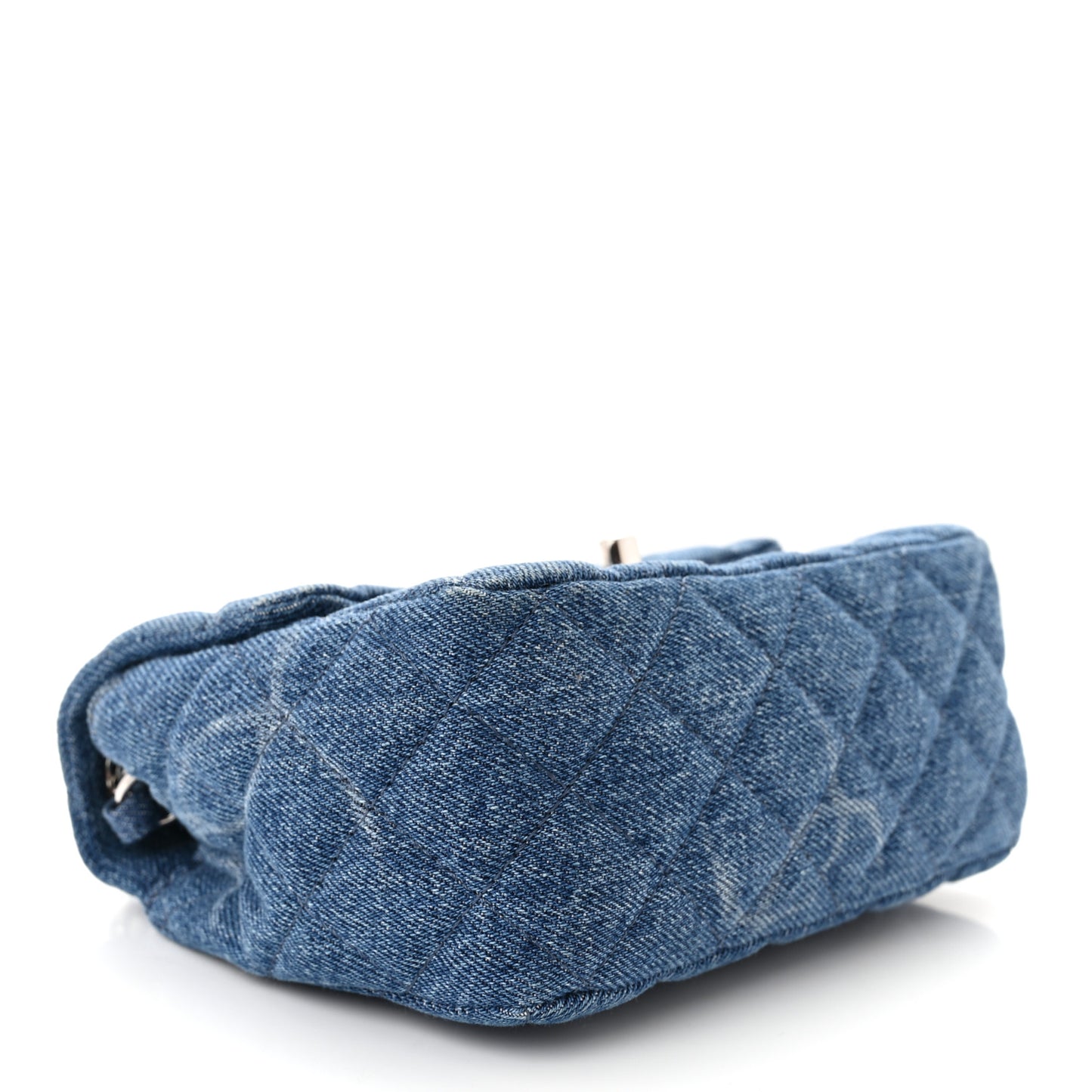 Denim CC Quilted Mini Square Flap Blue