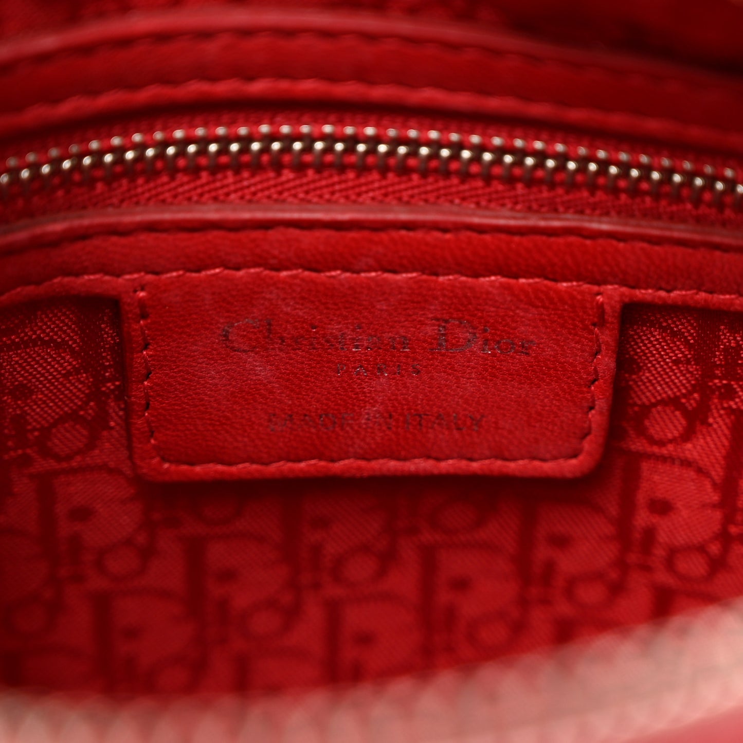 Lambskin Cannage Medium Lady Dior Red