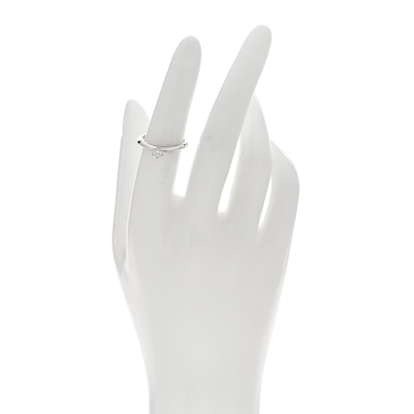 Platinum Diamond .19ct Solitaire Engagement Ring 51 5.75