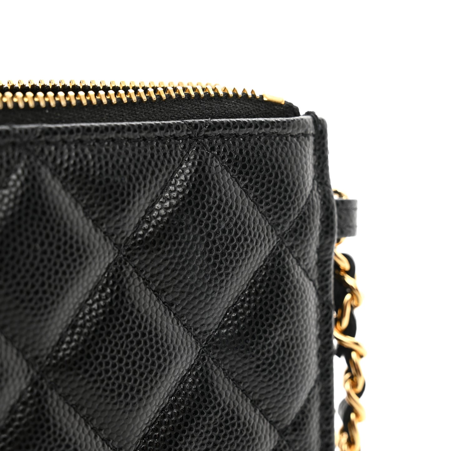 Caviar Quilted Polly Pocket Pouch Black