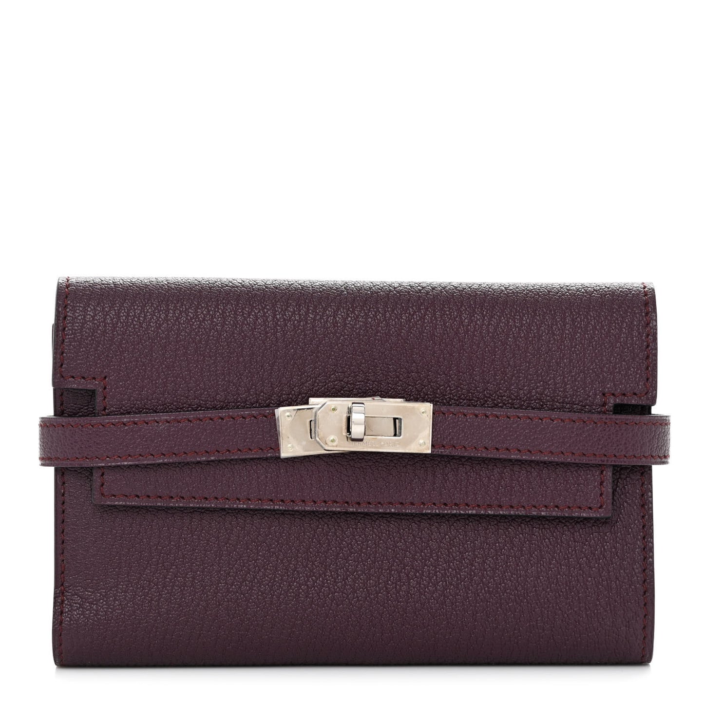 Chevre Mysore Medium Kelly Wallet Prune