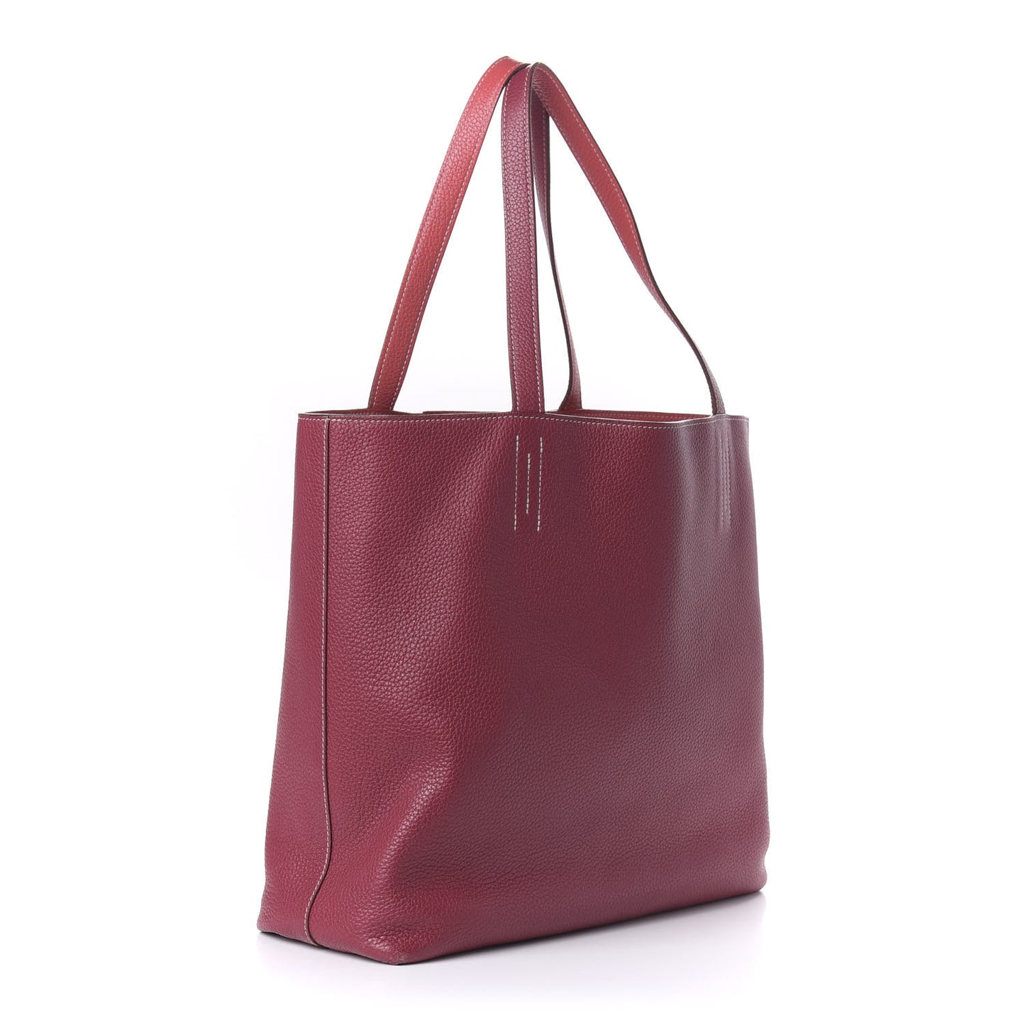 Taurillon Clemence Double Sens 36 Reversible Tote Rubis Bougainvillea