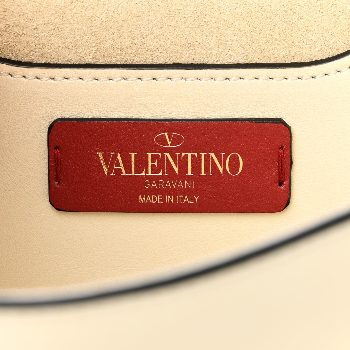 Vitello Groumette Demilune Chain Clutch Ivory