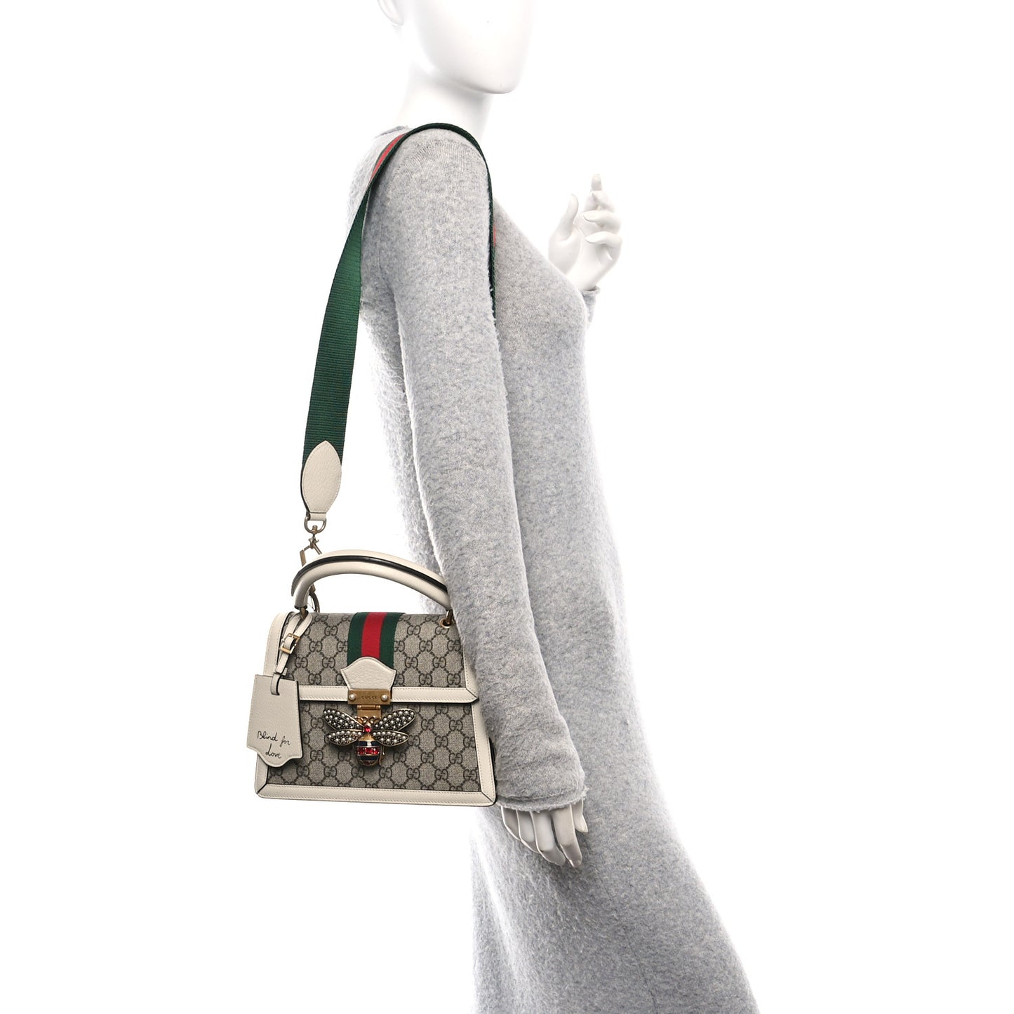 GG Supreme Monogram Small Queen Margaret Top Handle Bag White