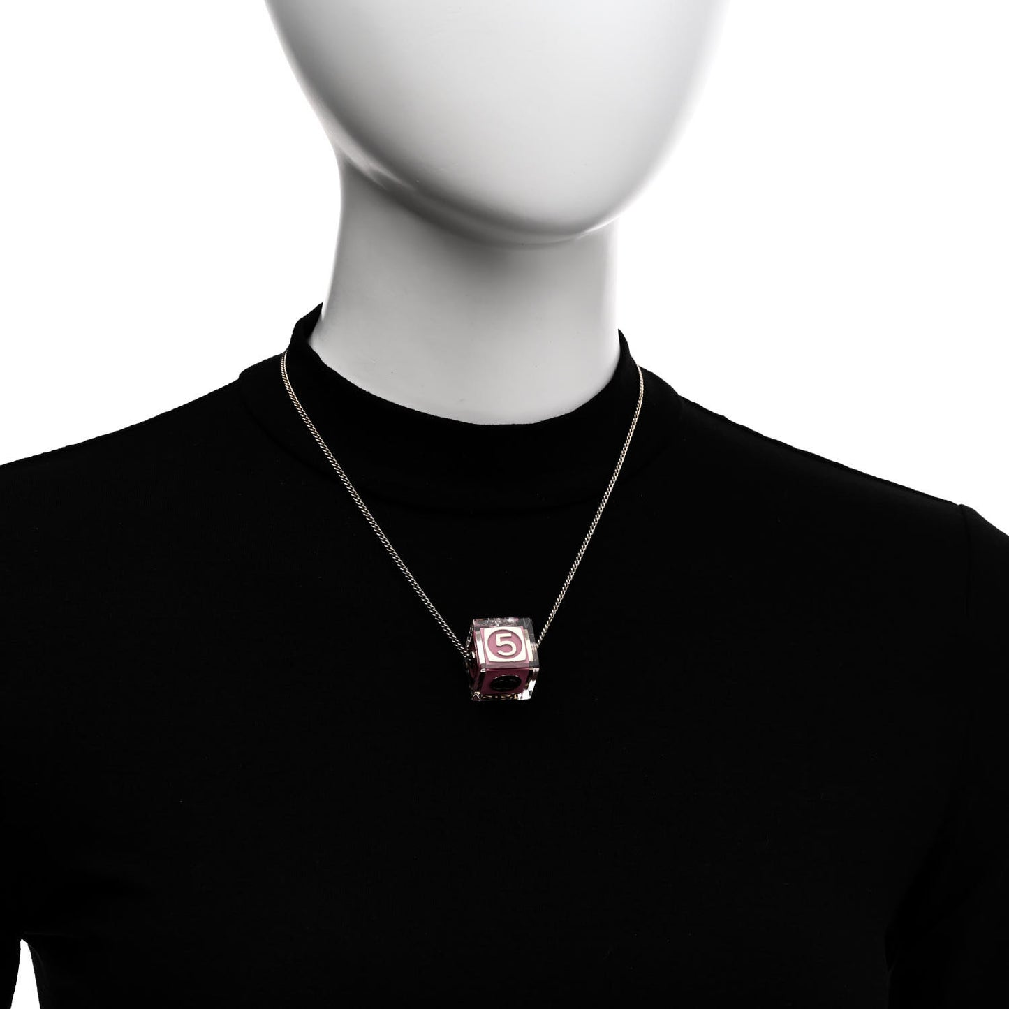 Resin Crystal CC Cube Necklace Gold Pink