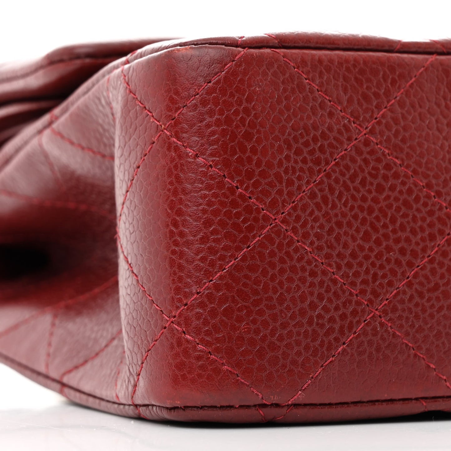 Caviar Quilted Medium Double Flap Burgundy