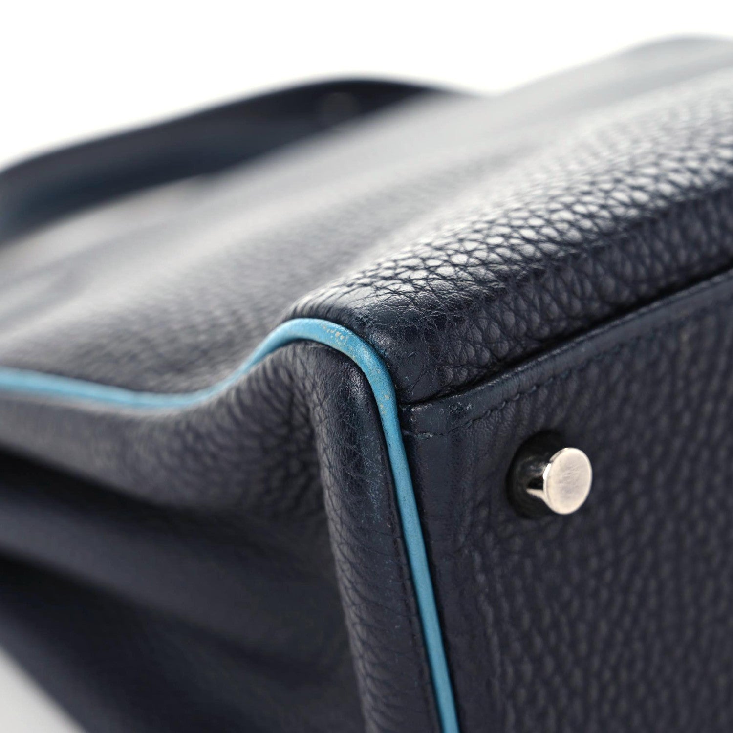 Hermes Togo Bi-Color Kelly Retourne 32 Indigo Blue Jean 7 of 17