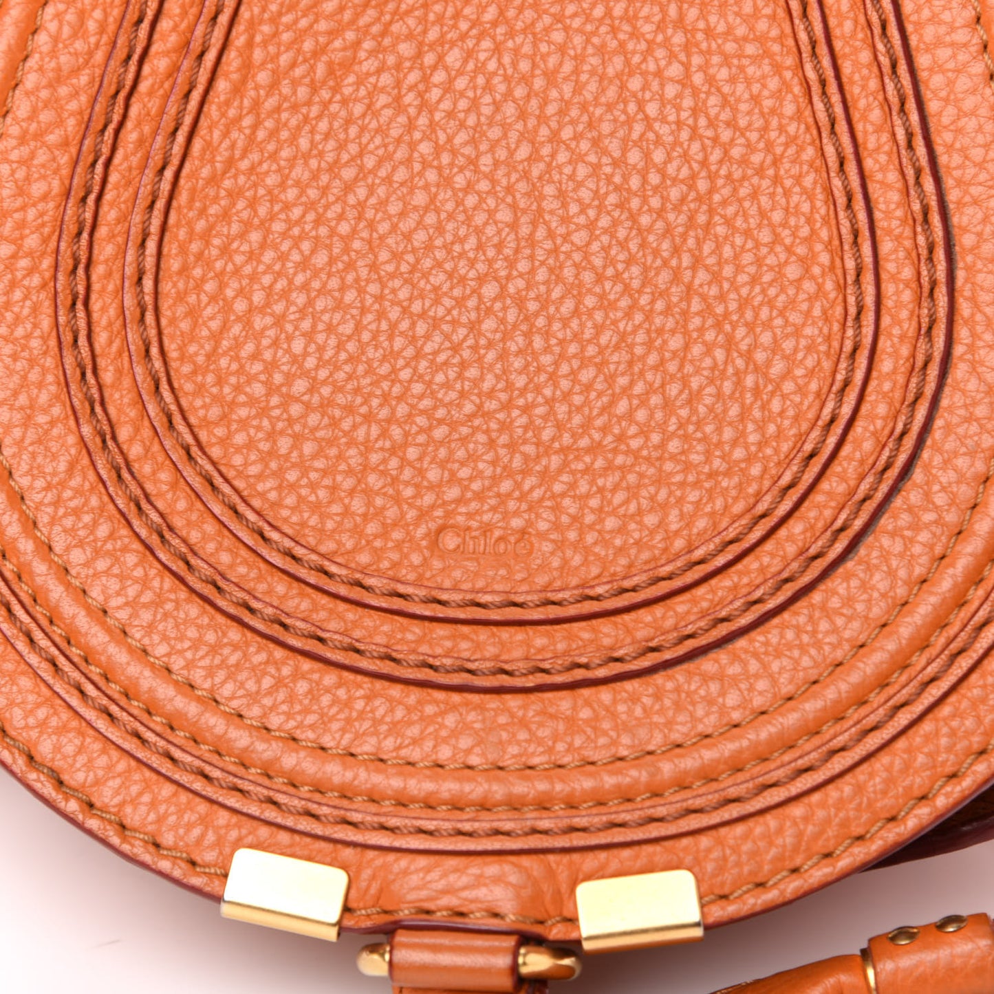 Calfskin Mini Marcie Round Crossbody Bag Orange
