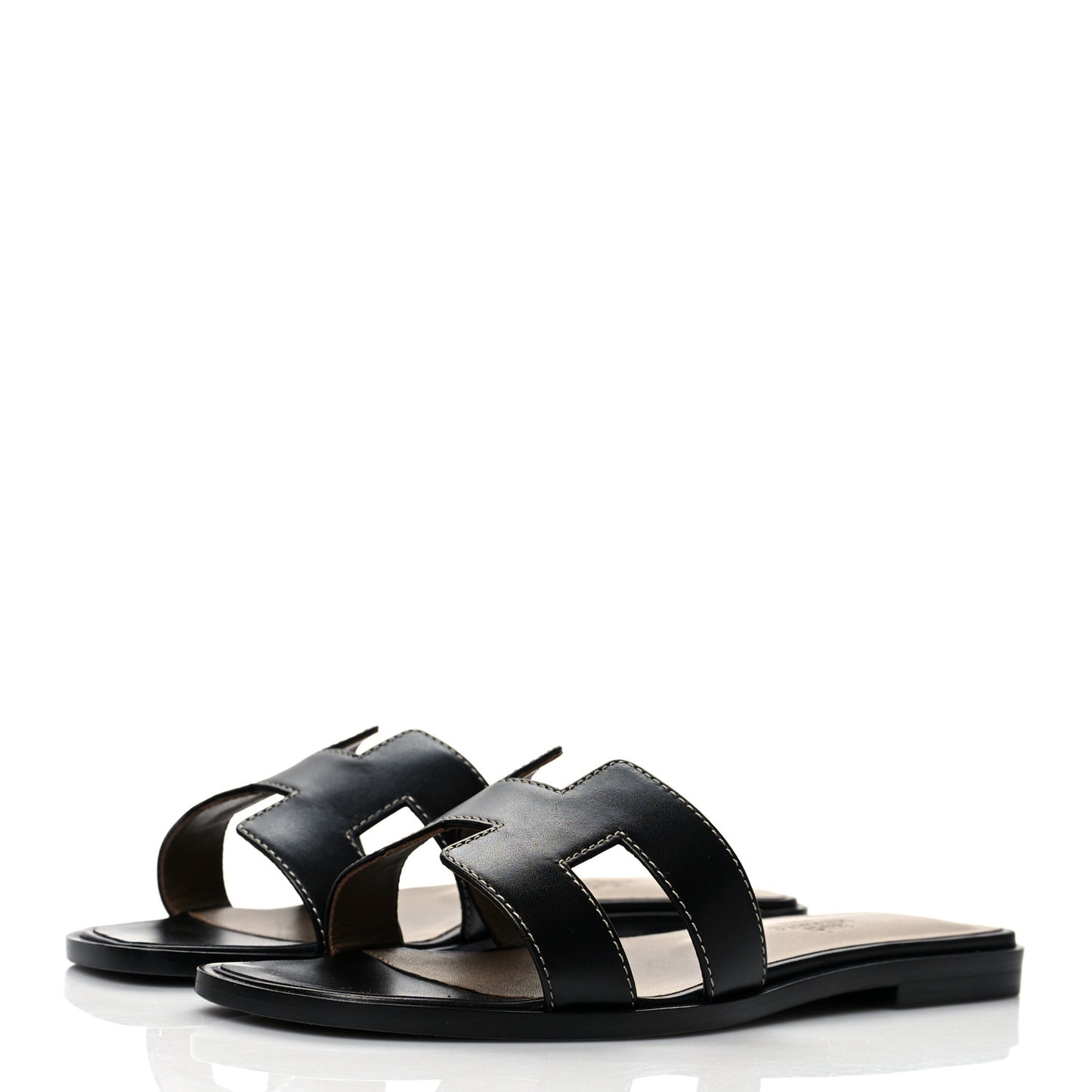 Box Calfskin Oran Sandals 35.5 Black