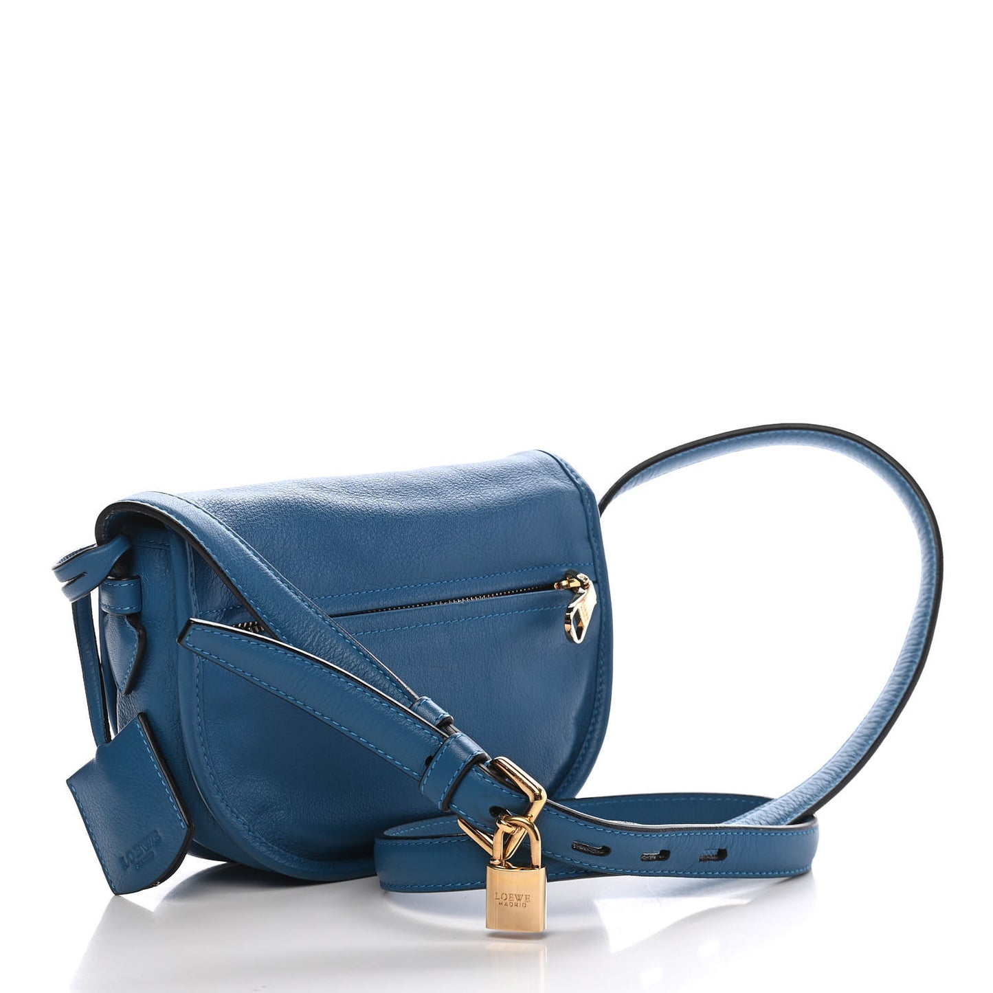 Calfskin Heritage Crossbody Bag Blue