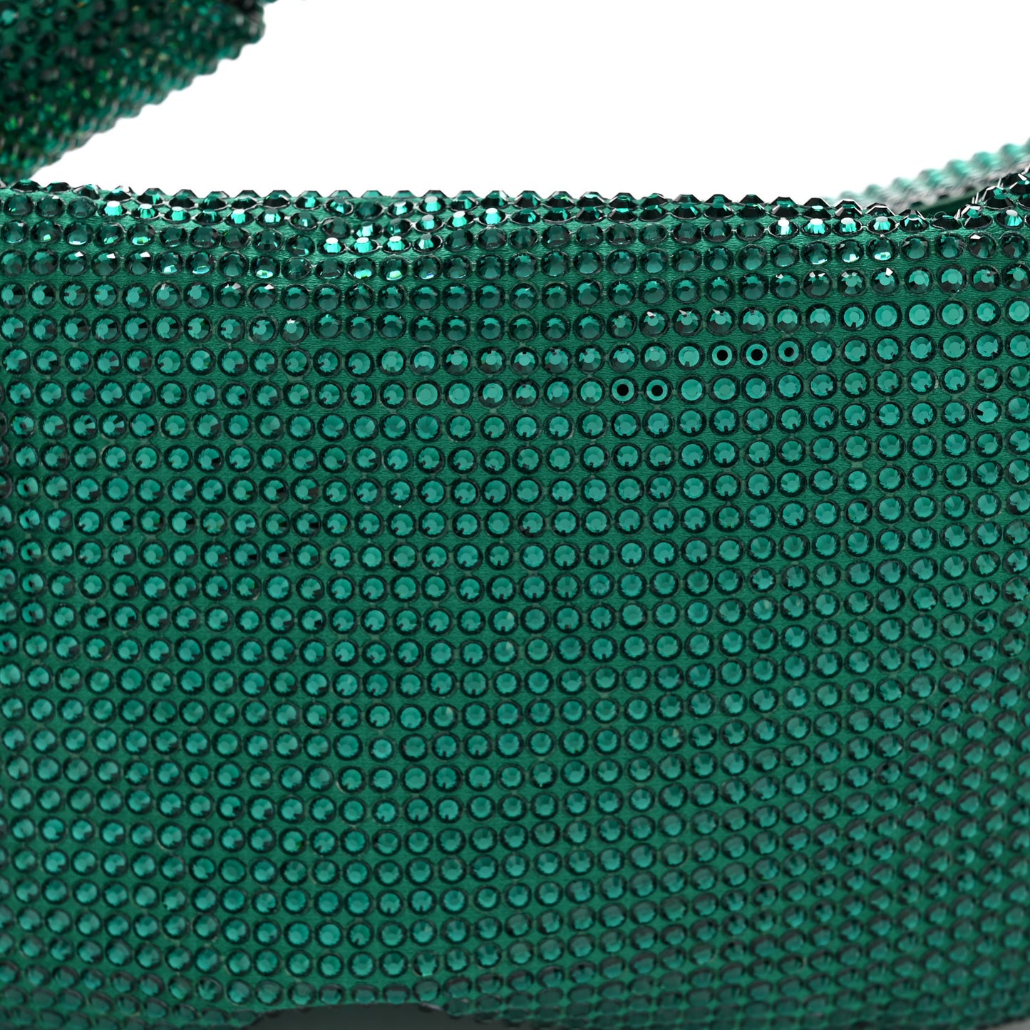 Crystal Embellished Satin Mini Hotfix Jodie Emerald