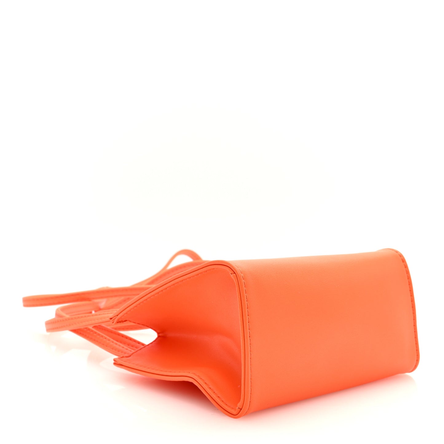 Vegan Leather Small Shopping Bag Orange